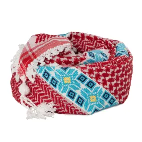 LINDA RED & WHITE KEFFIYEH CROSS