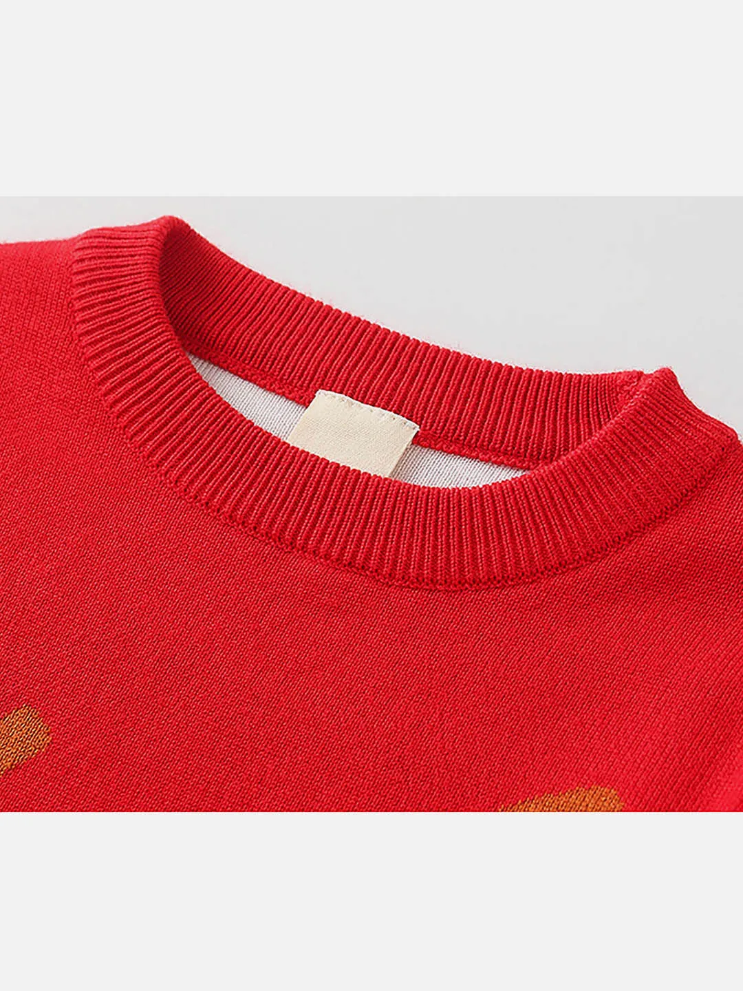 Little Surprise Box Red Flying Sleigh Knitted Christmas cardigan Sweater for Kids