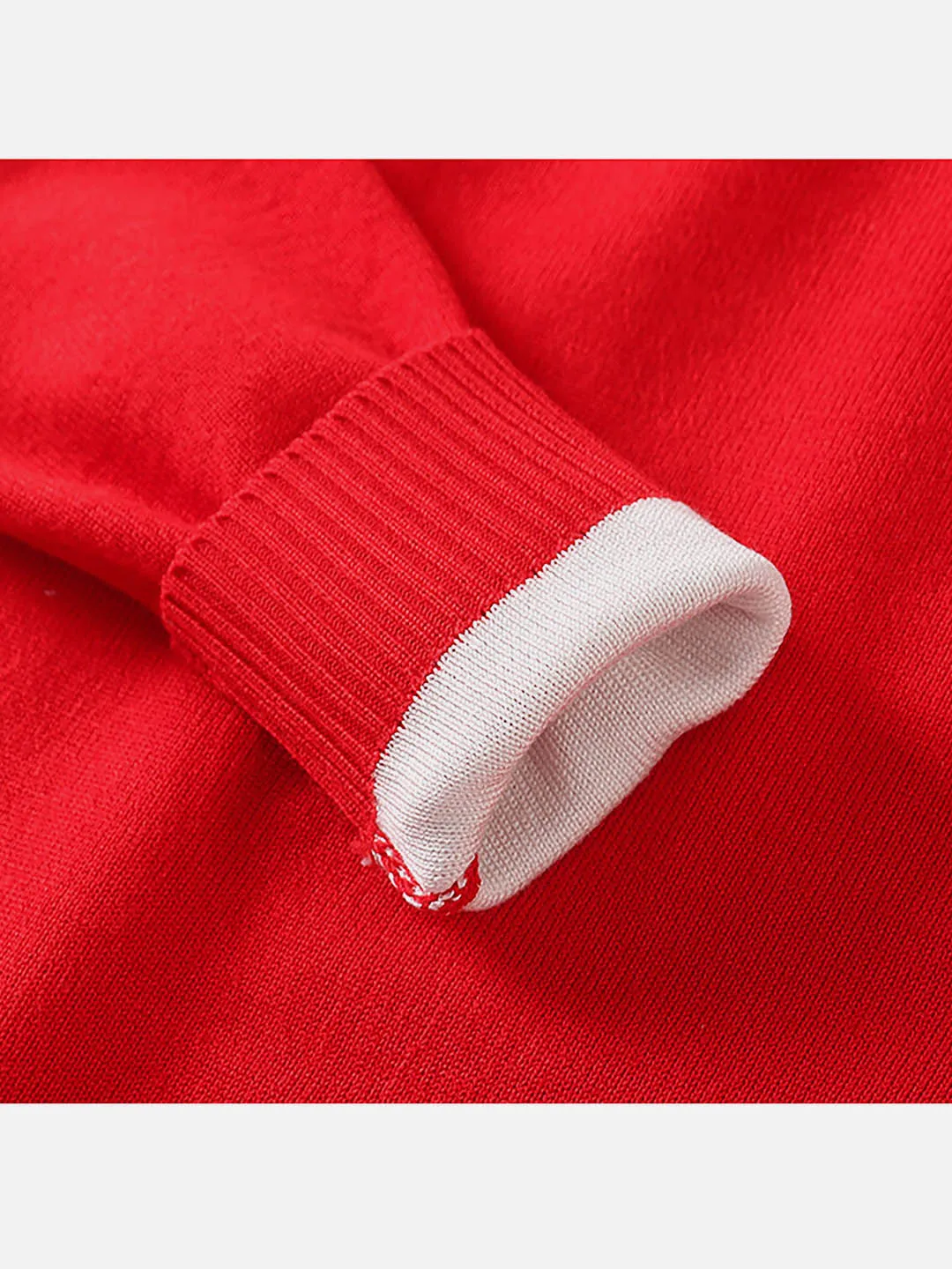 Little Surprise Box Red Flying Sleigh Knitted Christmas cardigan Sweater for Kids