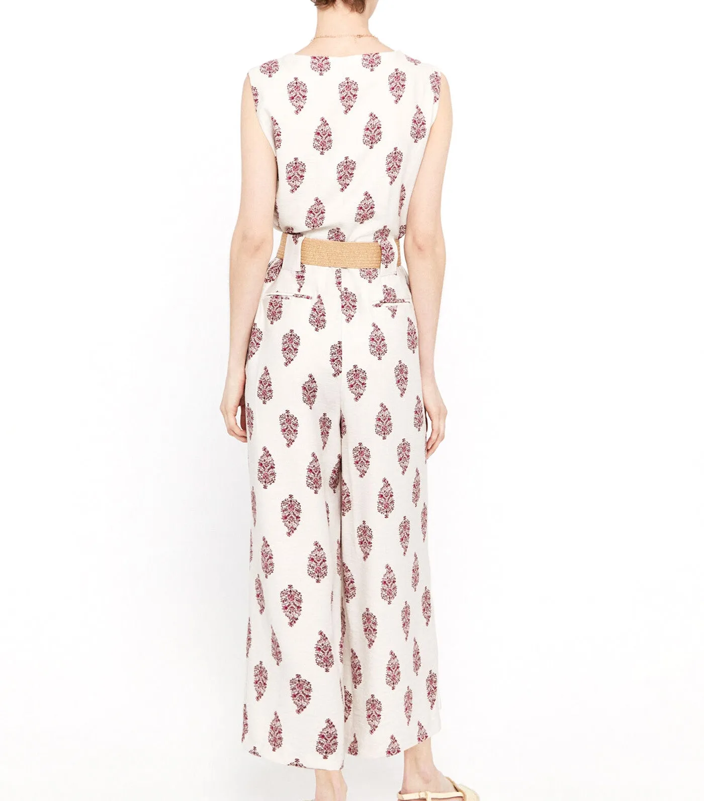 Long Jumpsuit with Belt Multicolor