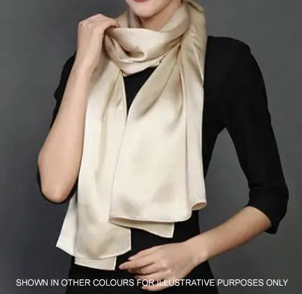 LONG PLAIN DARK GREY SATIN SCARF SHAWL WRAP