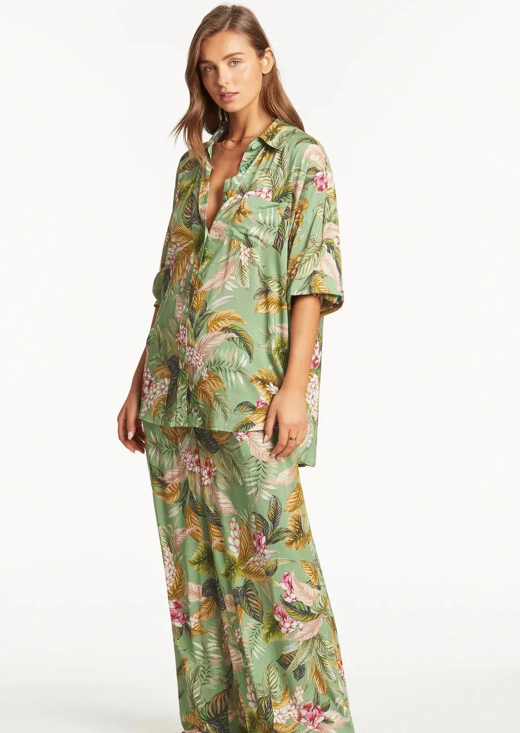 Lost Paradise Beach Shirt Green