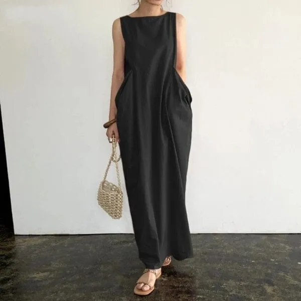 Mara Sleeveless Solid Maxi Dress