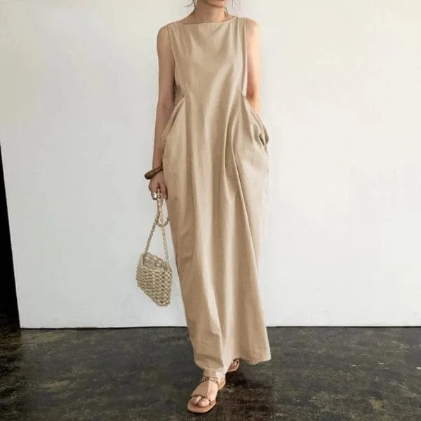 Mara Sleeveless Solid Maxi Dress