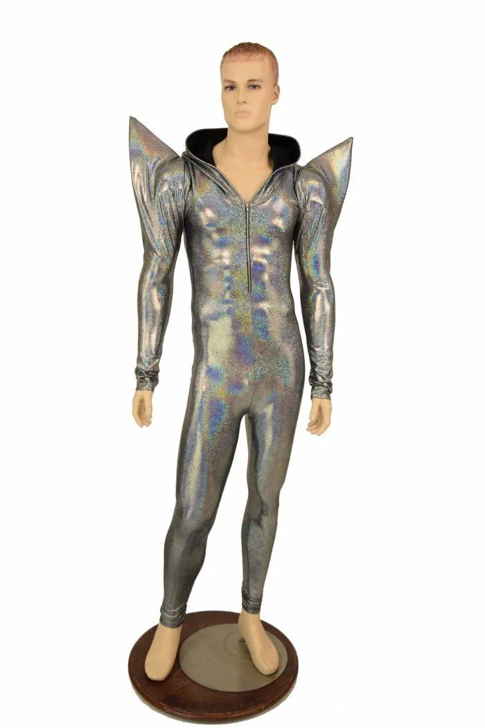 Mens Silver Mega Shoulder Catsuit