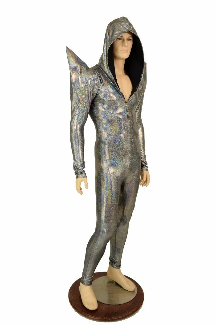 Mens Silver Mega Shoulder Catsuit