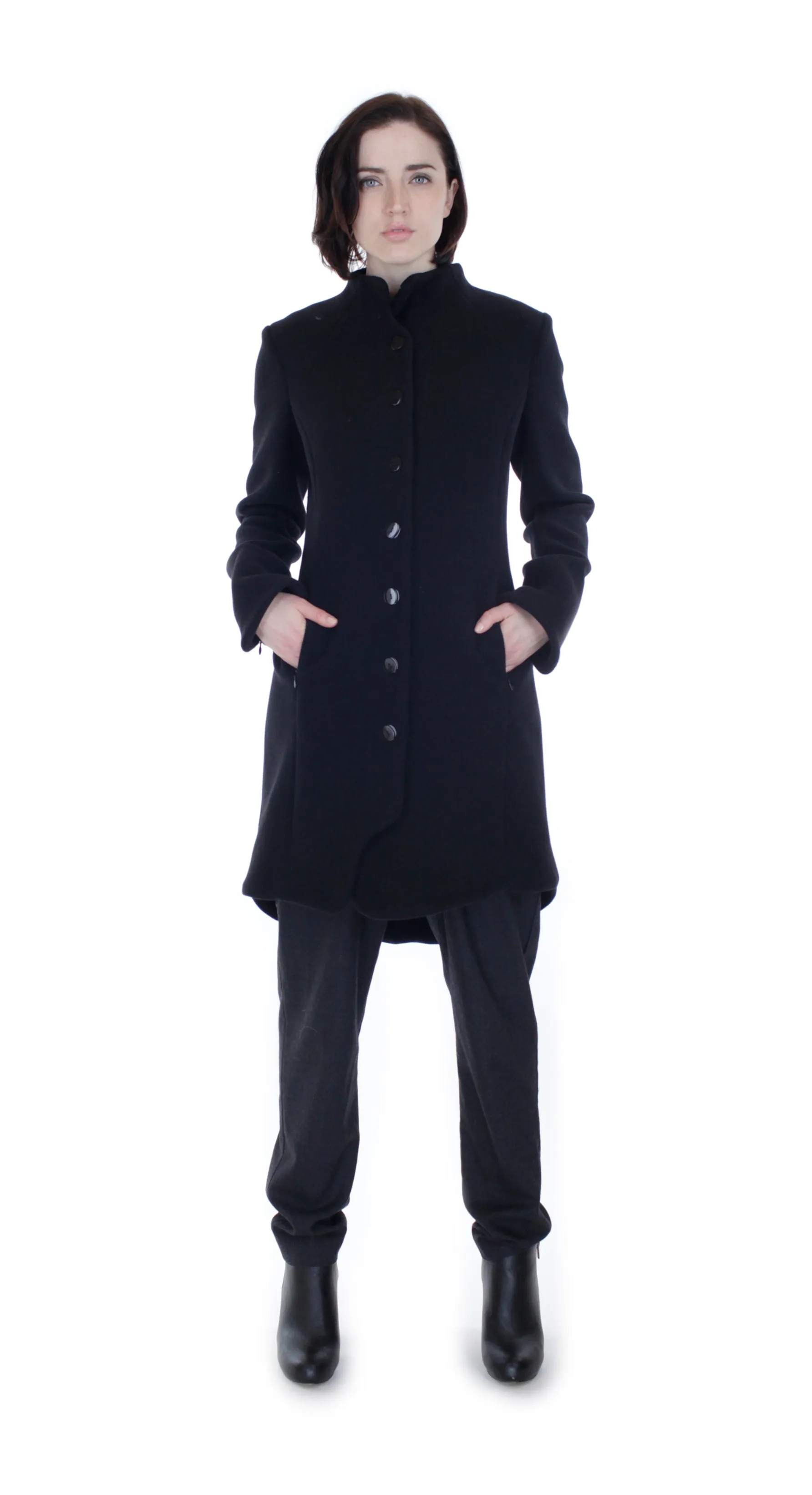 Minimal Mock Coat/ Black