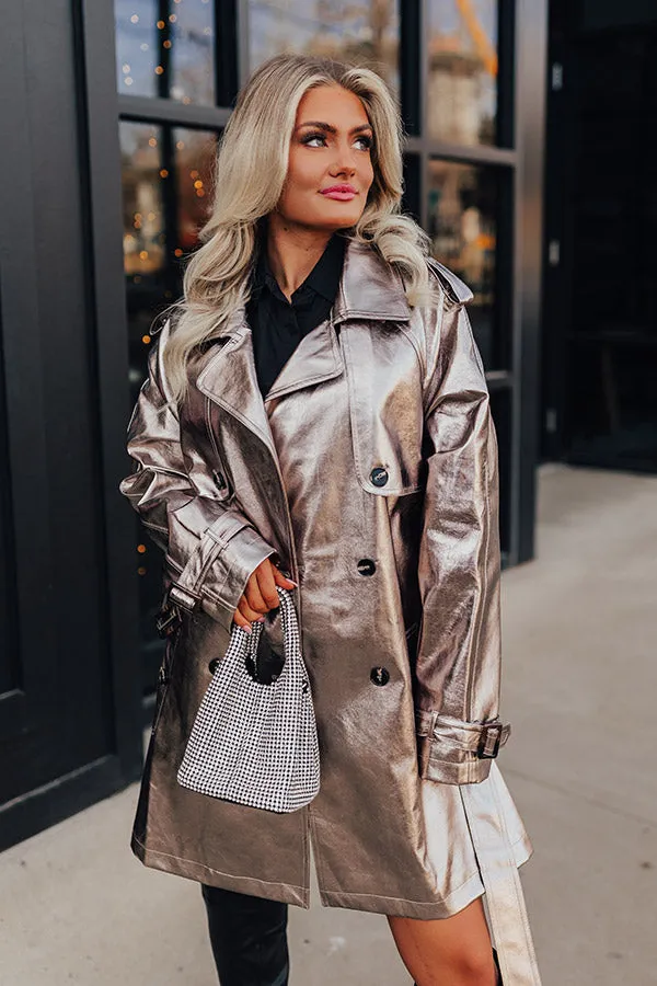 Modern Marvel Metallic Trench Coat