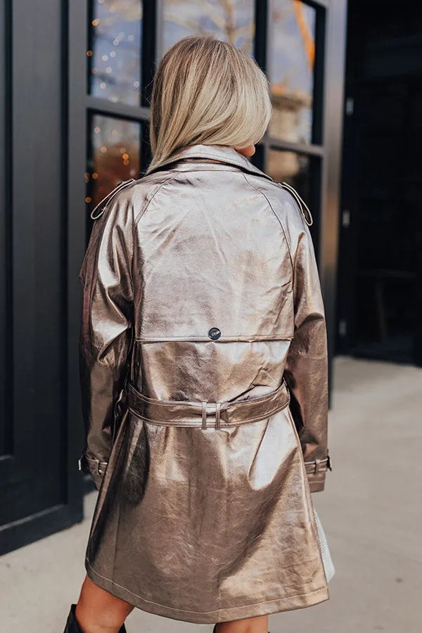 Modern Marvel Metallic Trench Coat