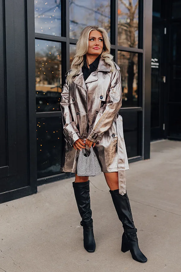 Modern Marvel Metallic Trench Coat