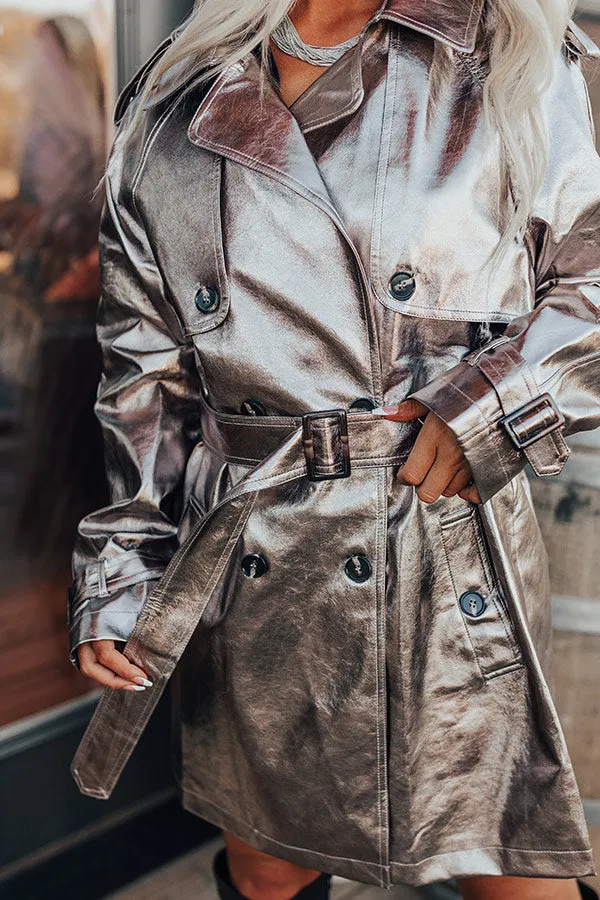 Modern Marvel Metallic Trench Coat