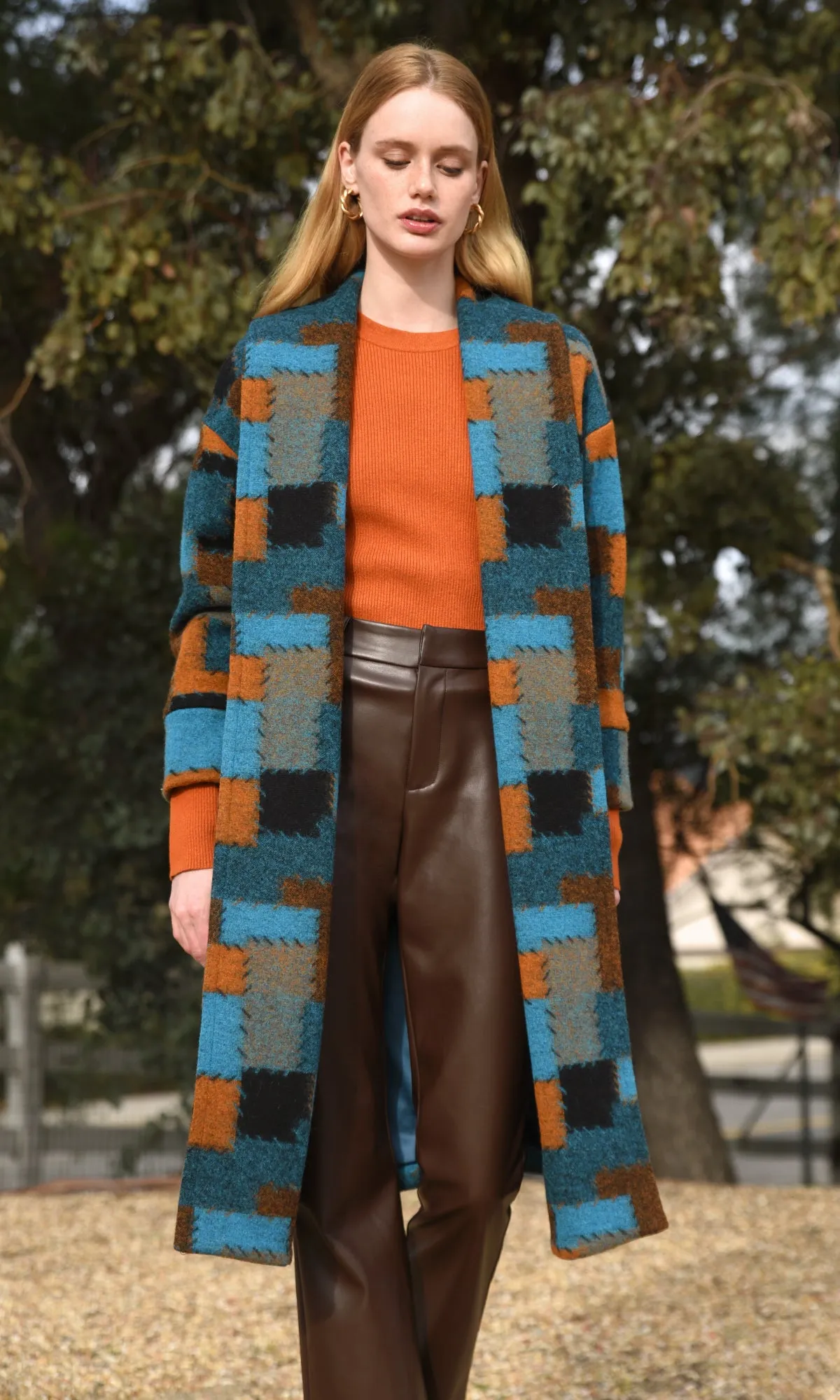 Monsi Patchwork Shawl Duster Coat