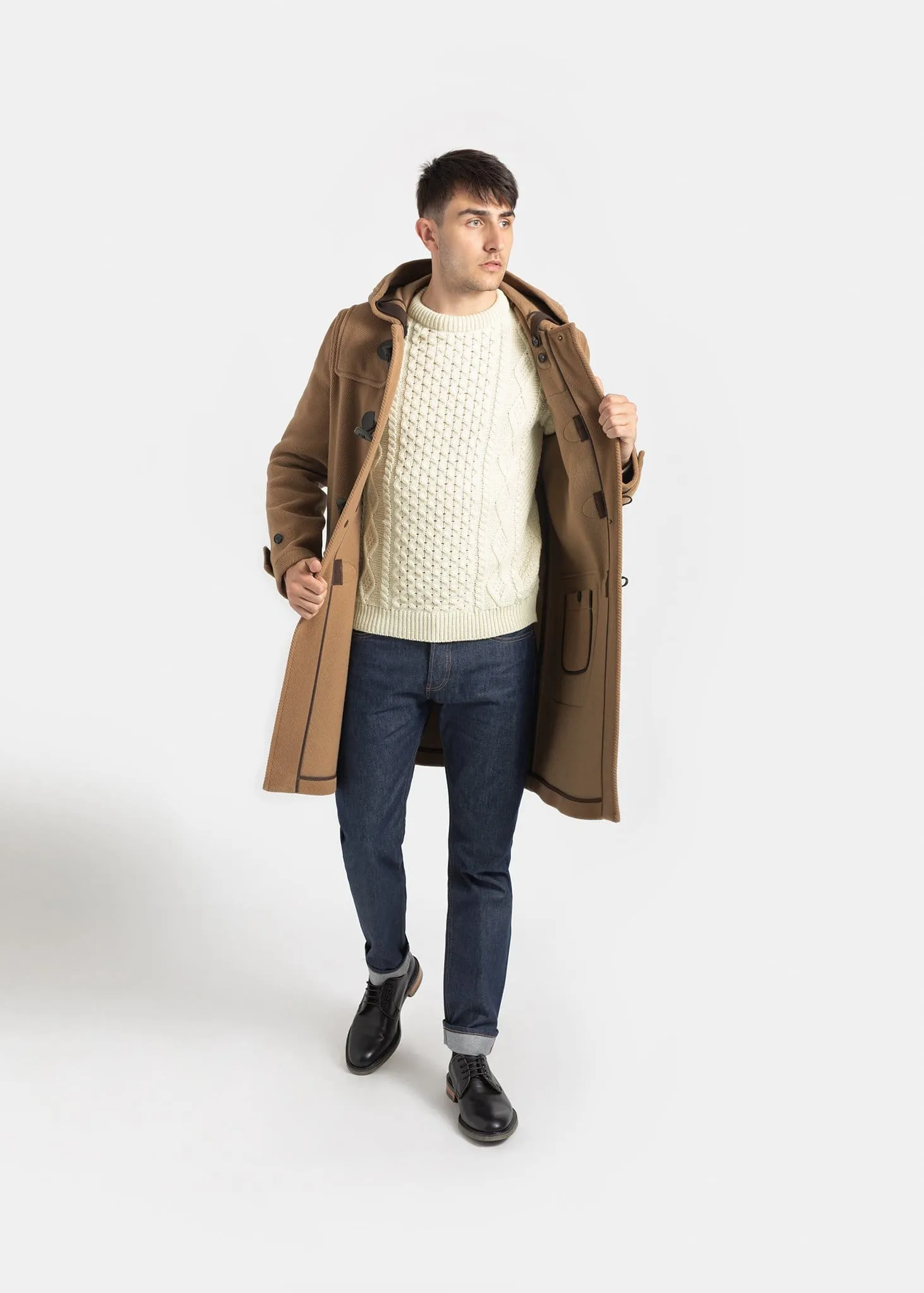 Morris Herringbone Duffle Coat Camel