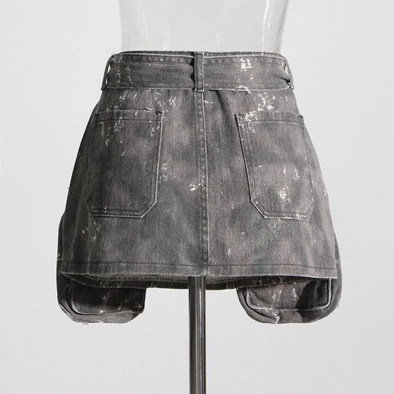 Nancy Pocket Side Denim Skirt