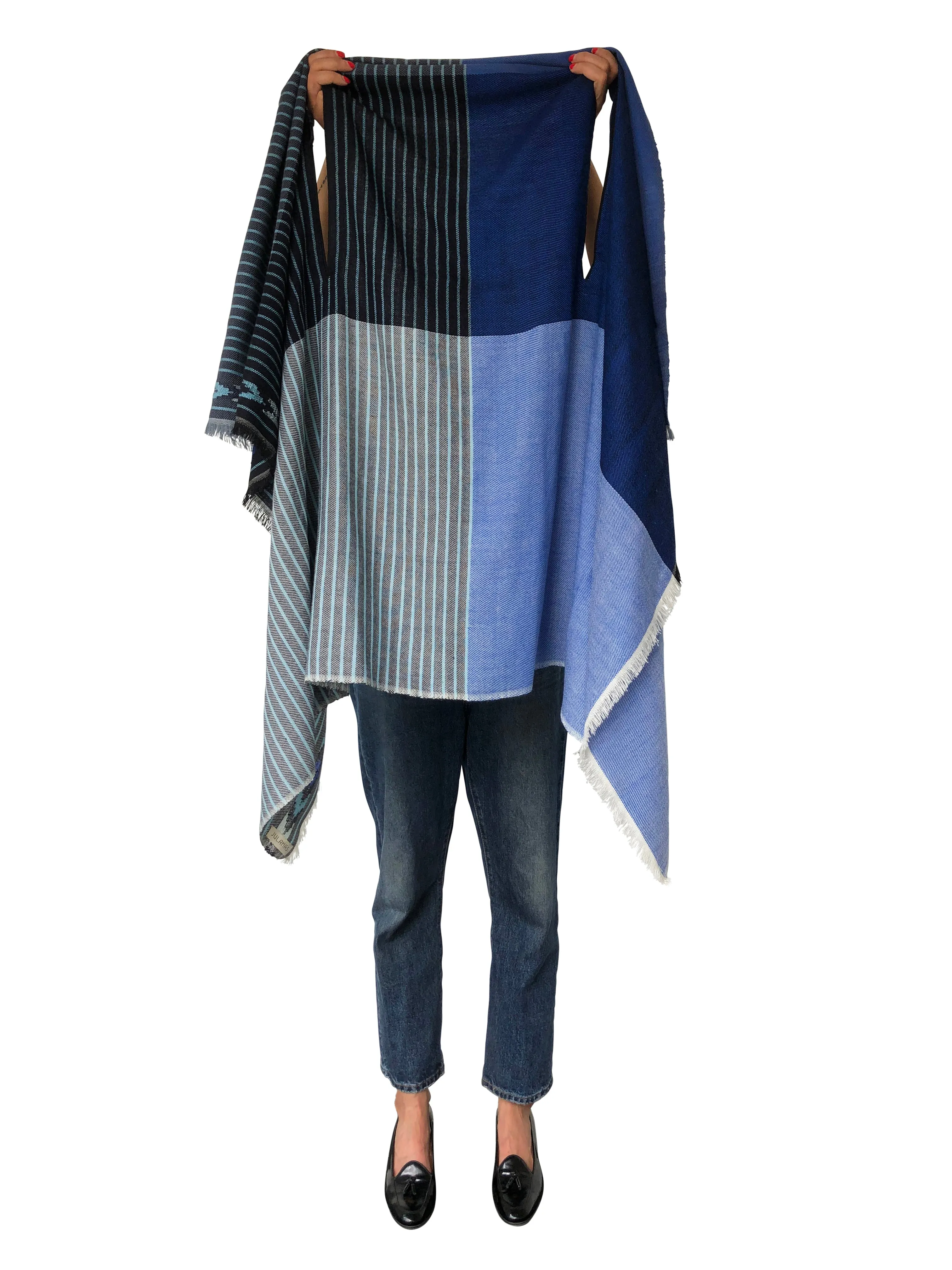 NEW! JULAHAS  Light Wool Cape Fusion Blue