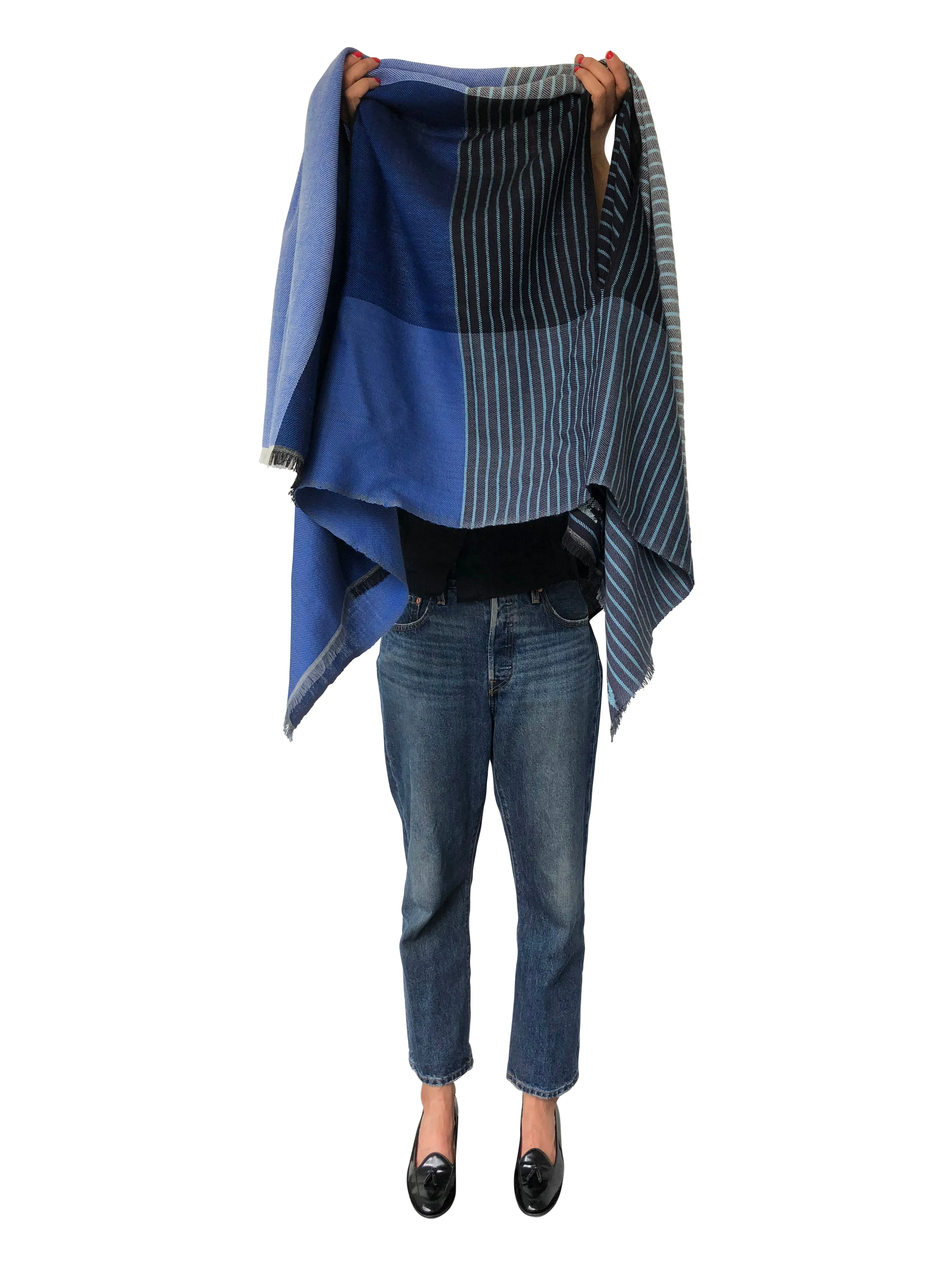 NEW! JULAHAS  Light Wool Cape Fusion Blue