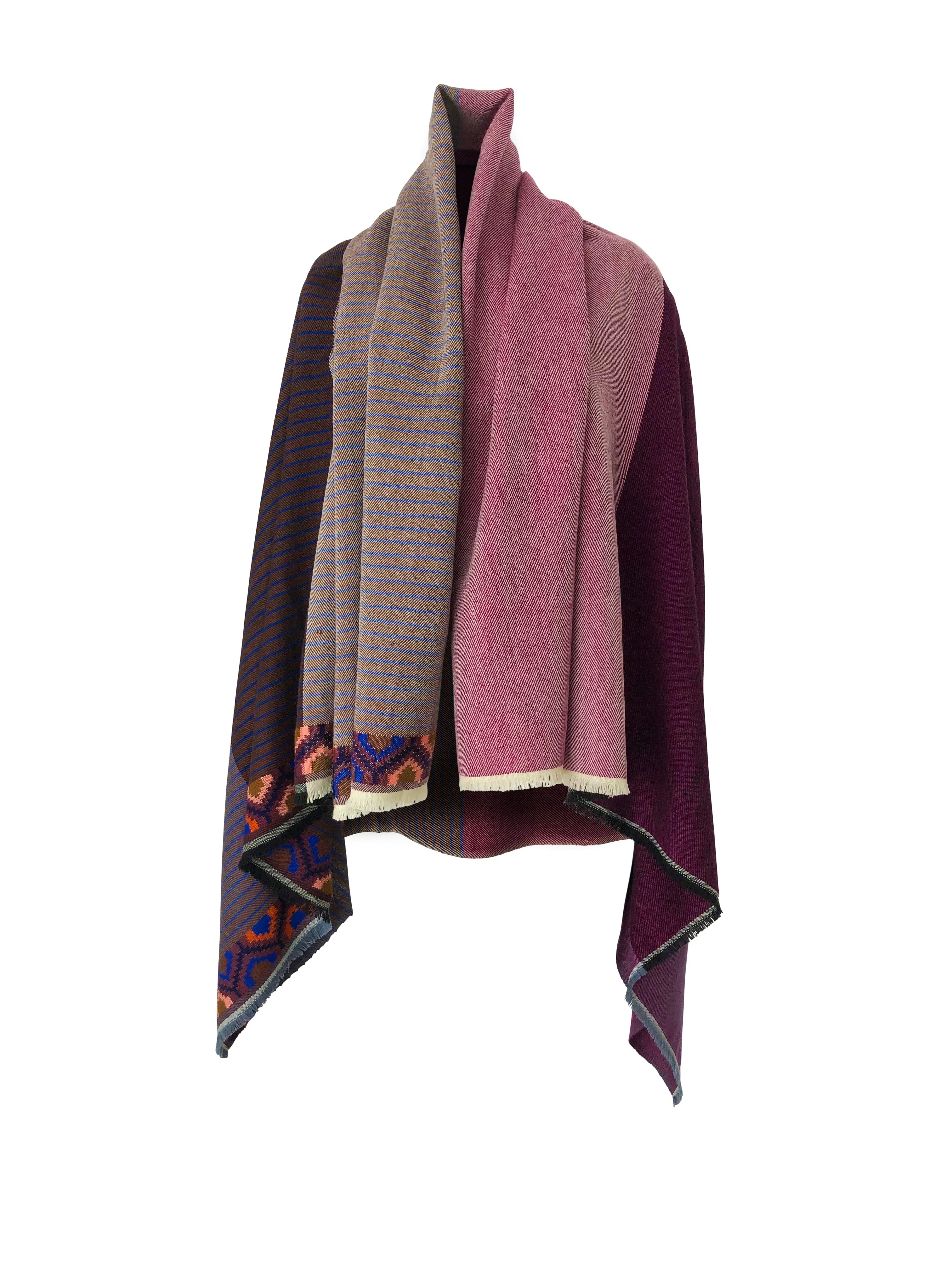 NEW! JULAHAS  Light Wool Cape Fusion Plum