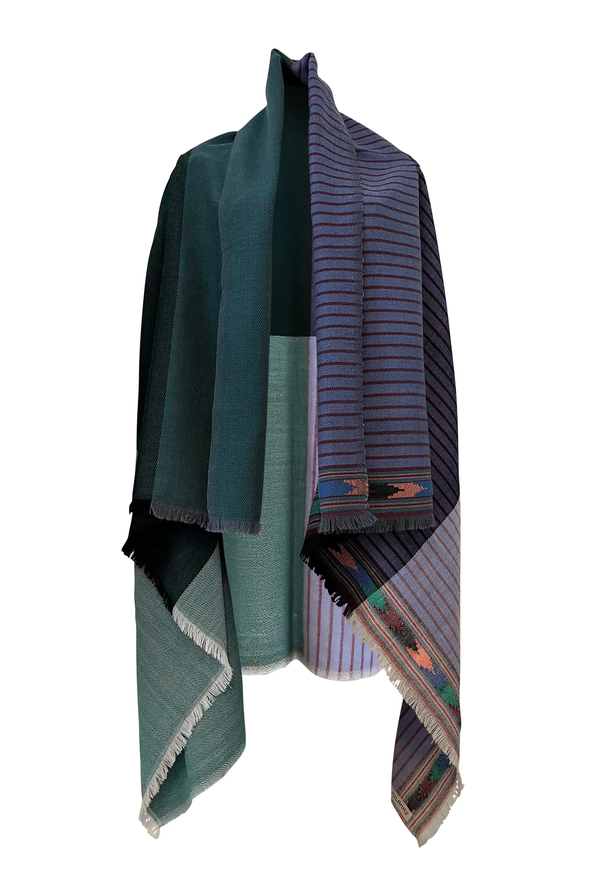 NEW! JULAHAS  Light Wool Cape Fusion Teal Purple