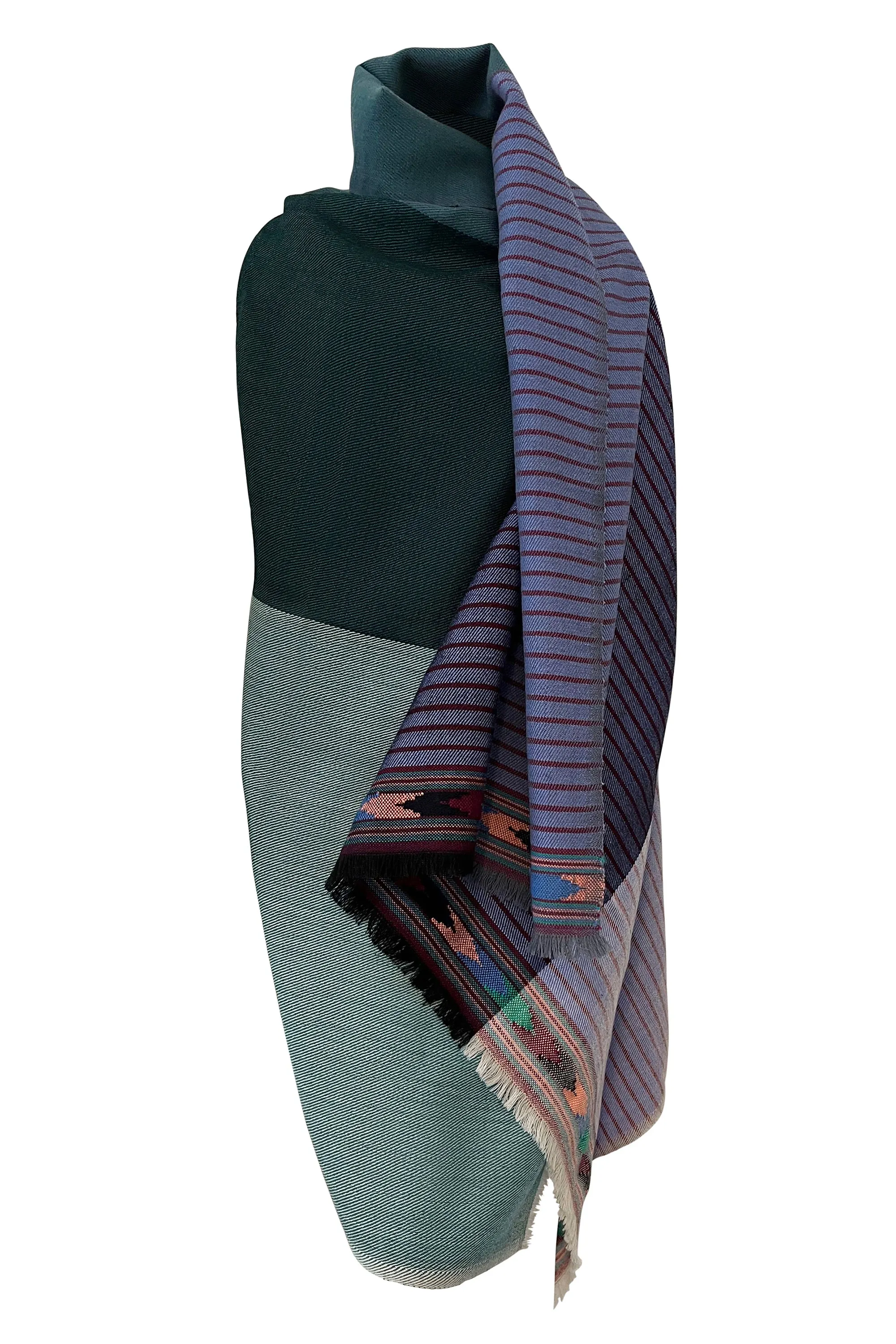 NEW! JULAHAS  Light Wool Cape Fusion Teal Purple