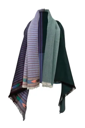 NEW! JULAHAS  Light Wool Cape Fusion Teal Purple