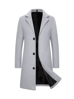 New Men's Mid-length Single Breasted Trench Coat Jacket