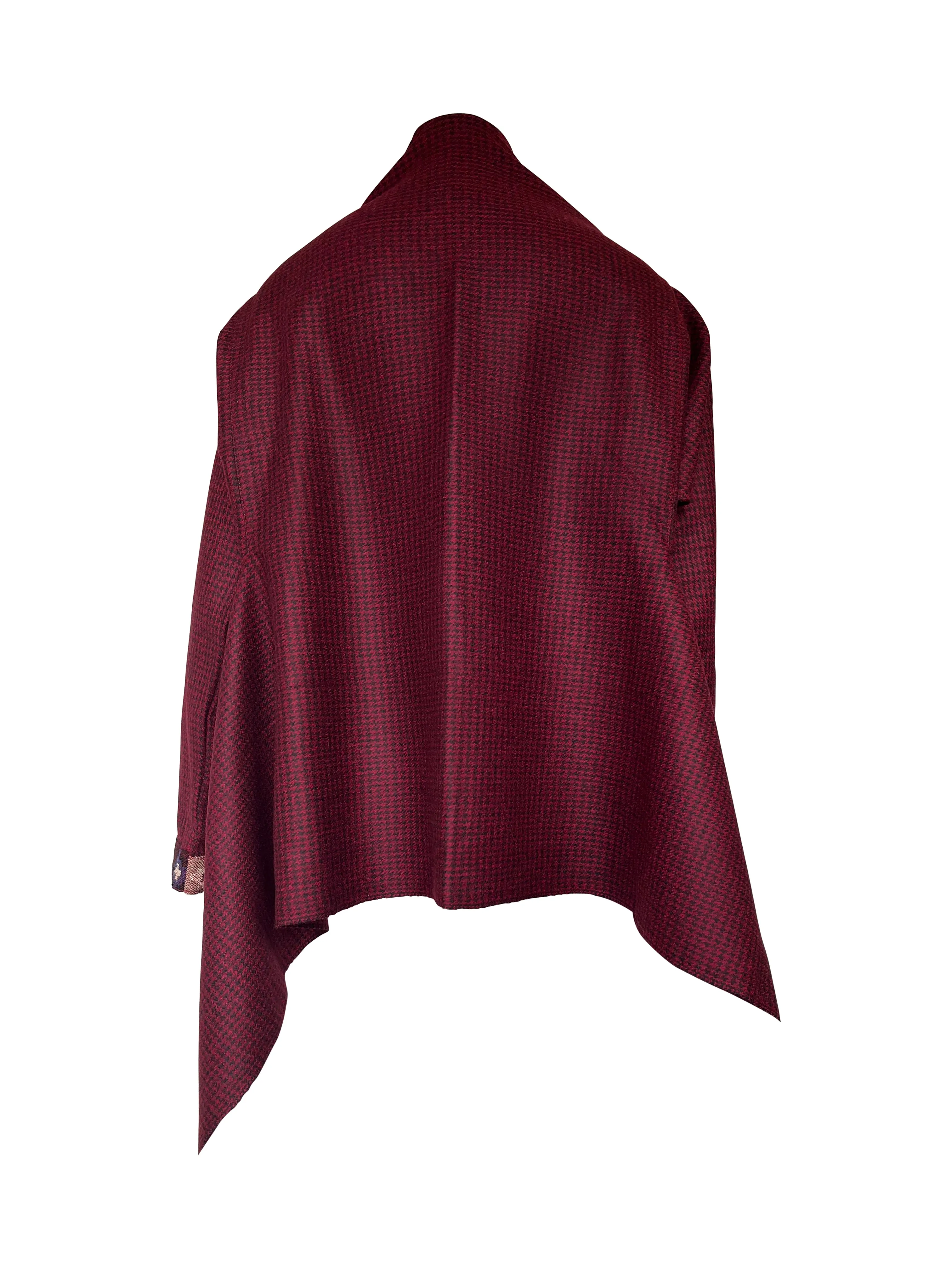 NEW! Wool Cape Coat Cocoon Maroon