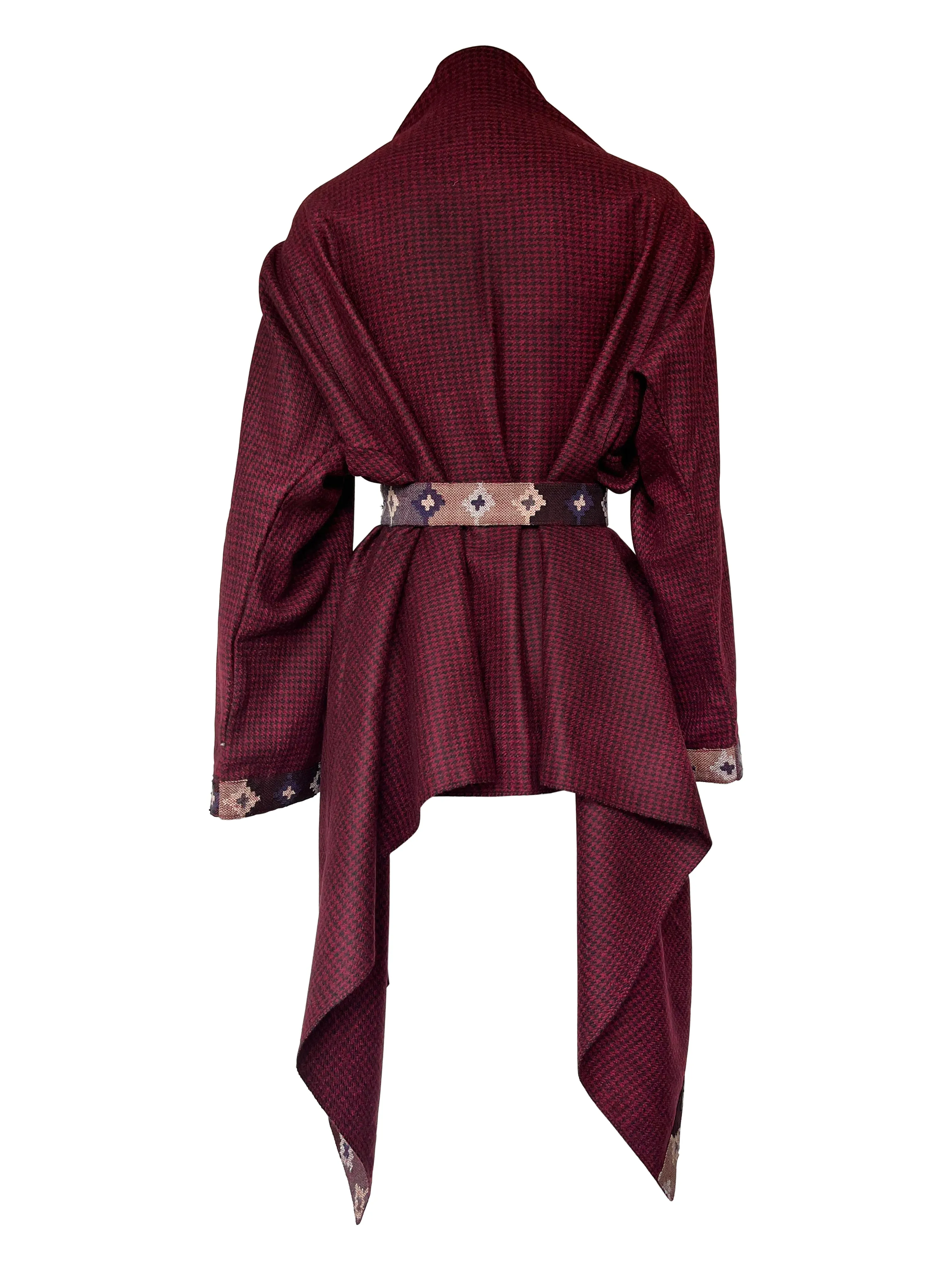 NEW! Wool Cape Coat Cocoon Maroon