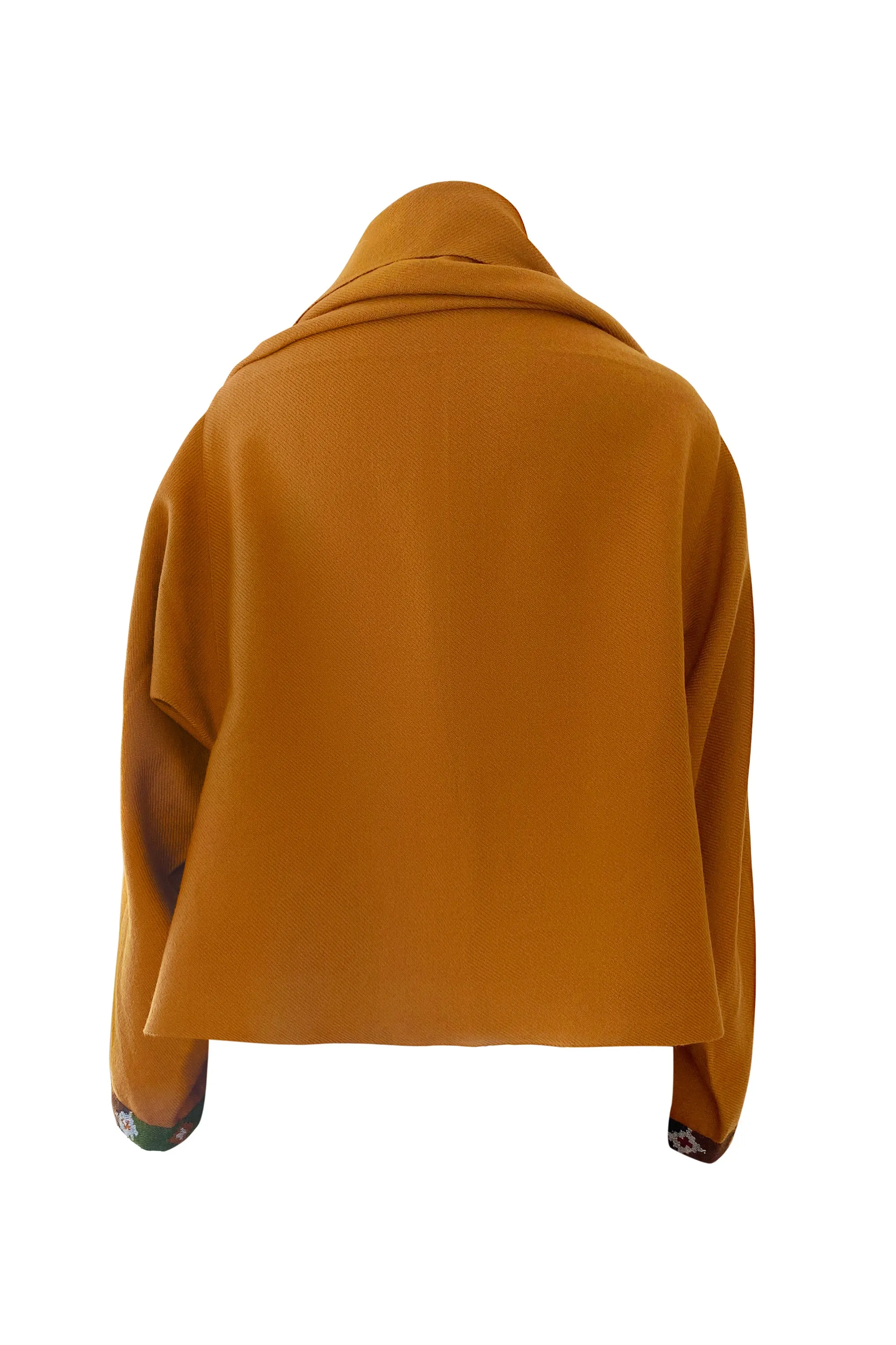 NEW! Wool Cape Coat Cocoon Mustard