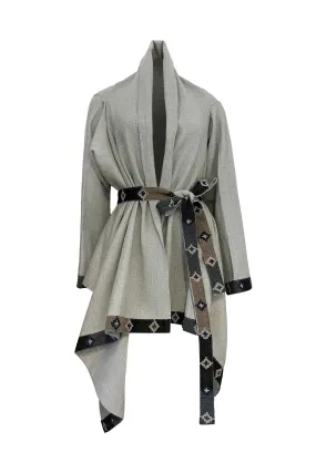 NEW! Wool Cape Coat Cocoon Silver