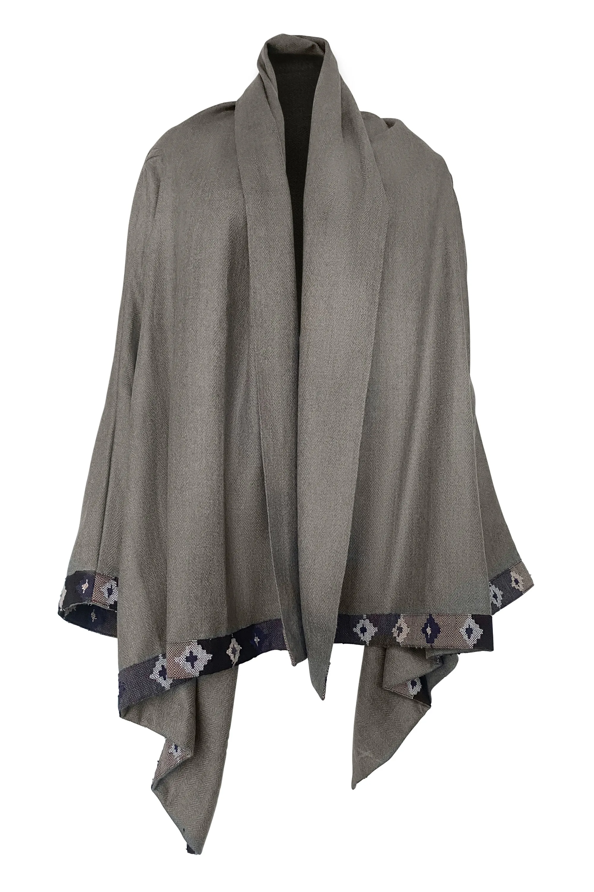 NEW! Wool Cape Coat Cocoon Taupe