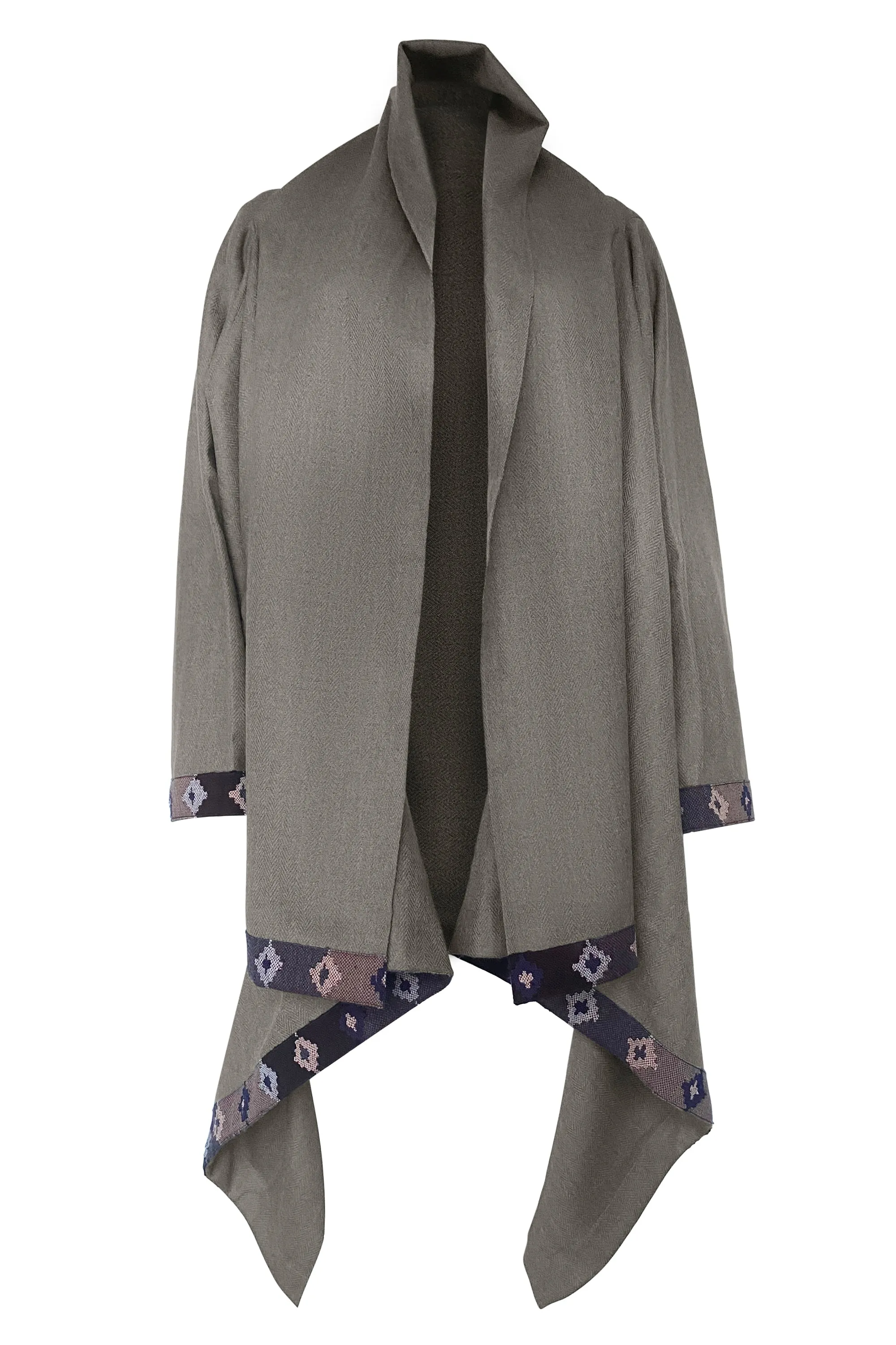 NEW! Wool Cape Coat Cocoon Taupe