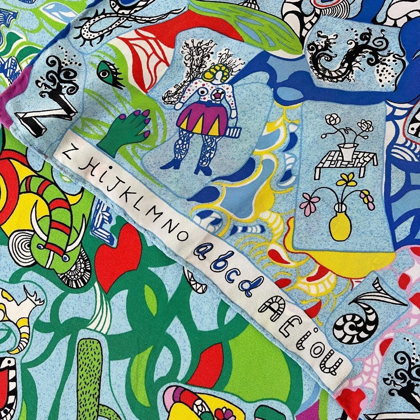 NIKI DE SAINT PHALLE L'Alphabet Silk Scarf