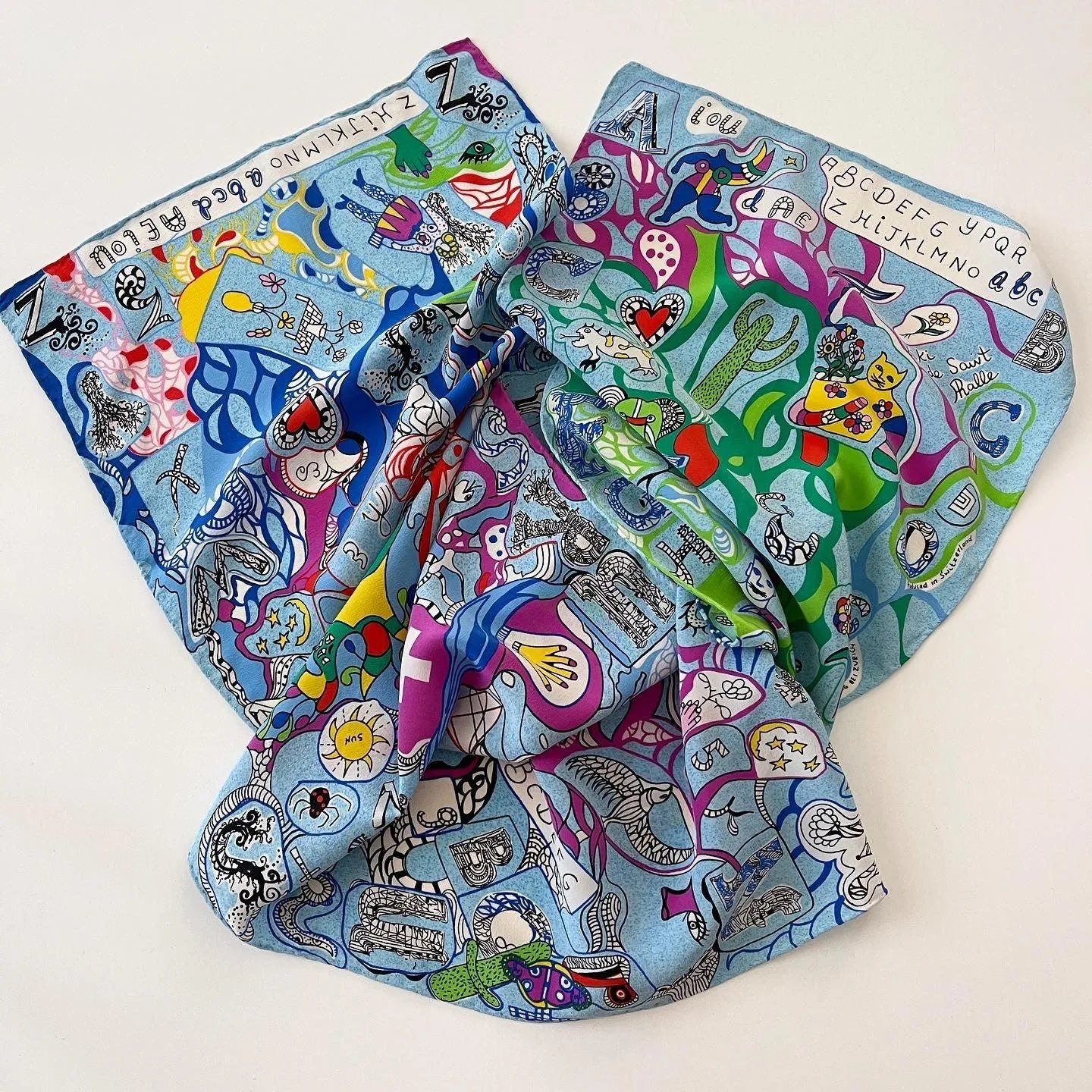 NIKI DE SAINT PHALLE L'Alphabet Silk Scarf