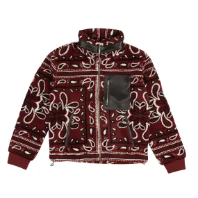 NWT AMIRI Red Printed Bandana Fleece Jacket Size XS $1190