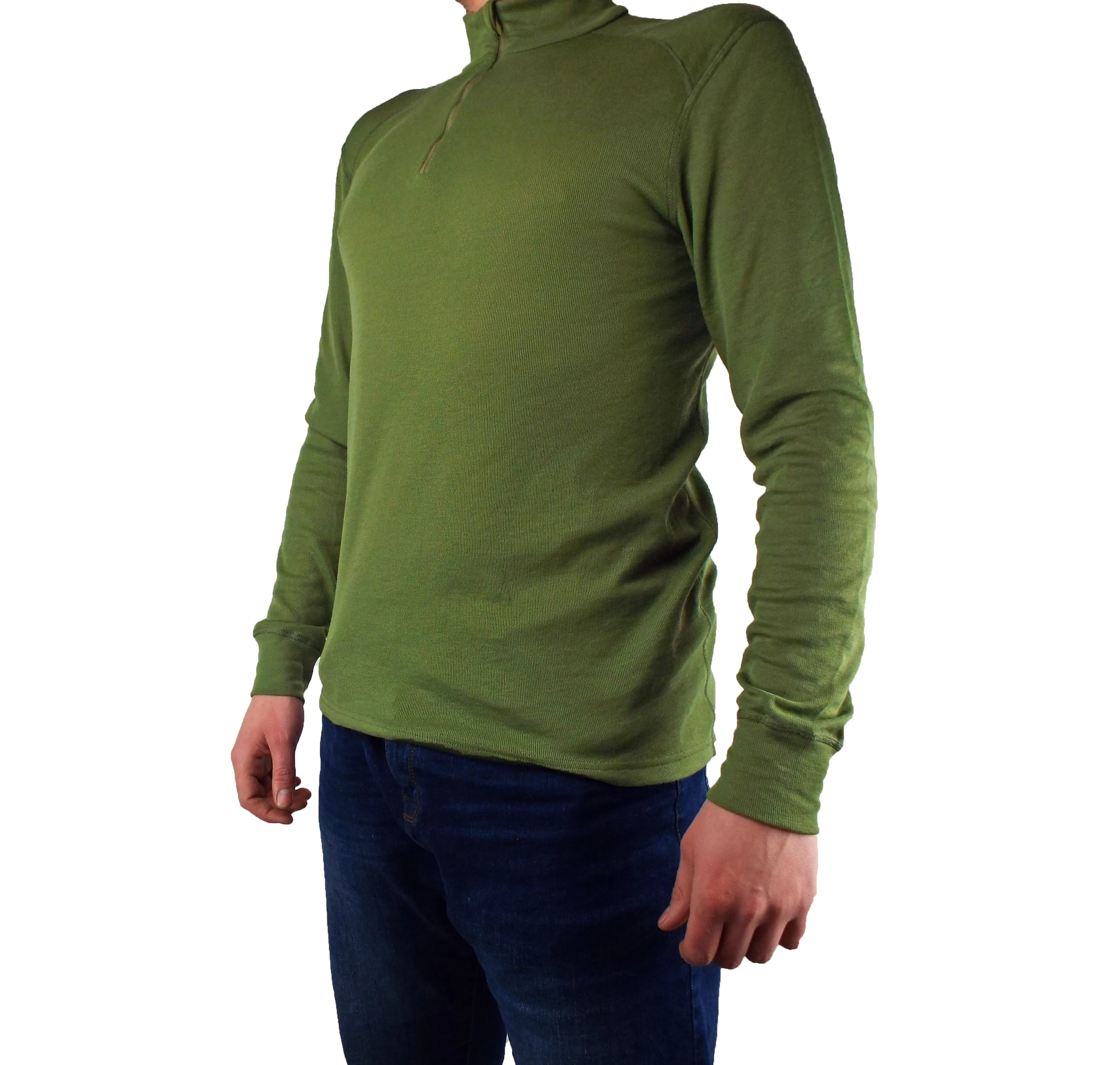 ODLO Dutch Army - Long Sleeve Thermal Turtle Zipped Neck - Base Layer - Olive Green - Grade 1