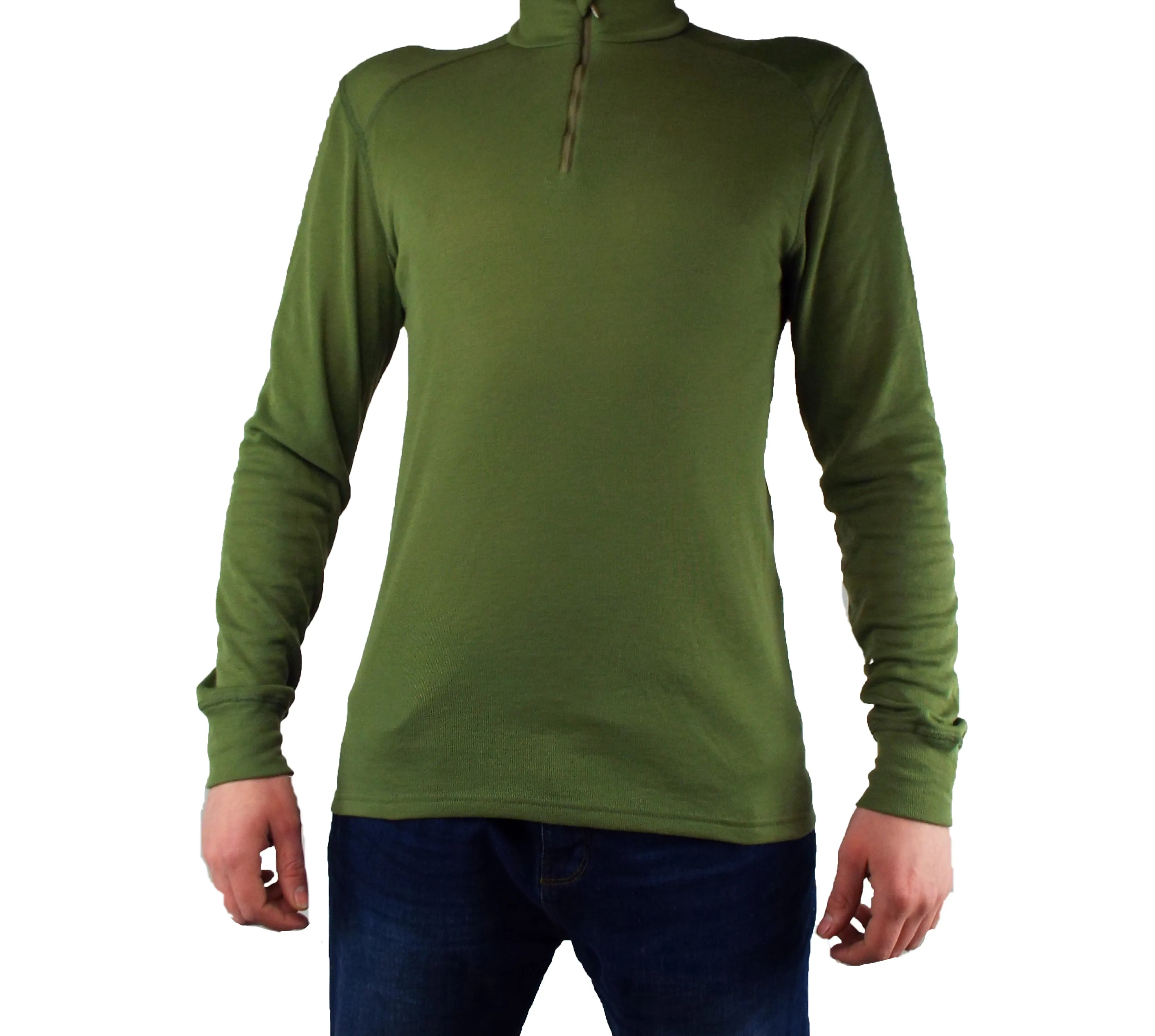 ODLO Dutch Army - Long Sleeve Thermal Turtle Zipped Neck - Base Layer - Olive Green - Grade 1