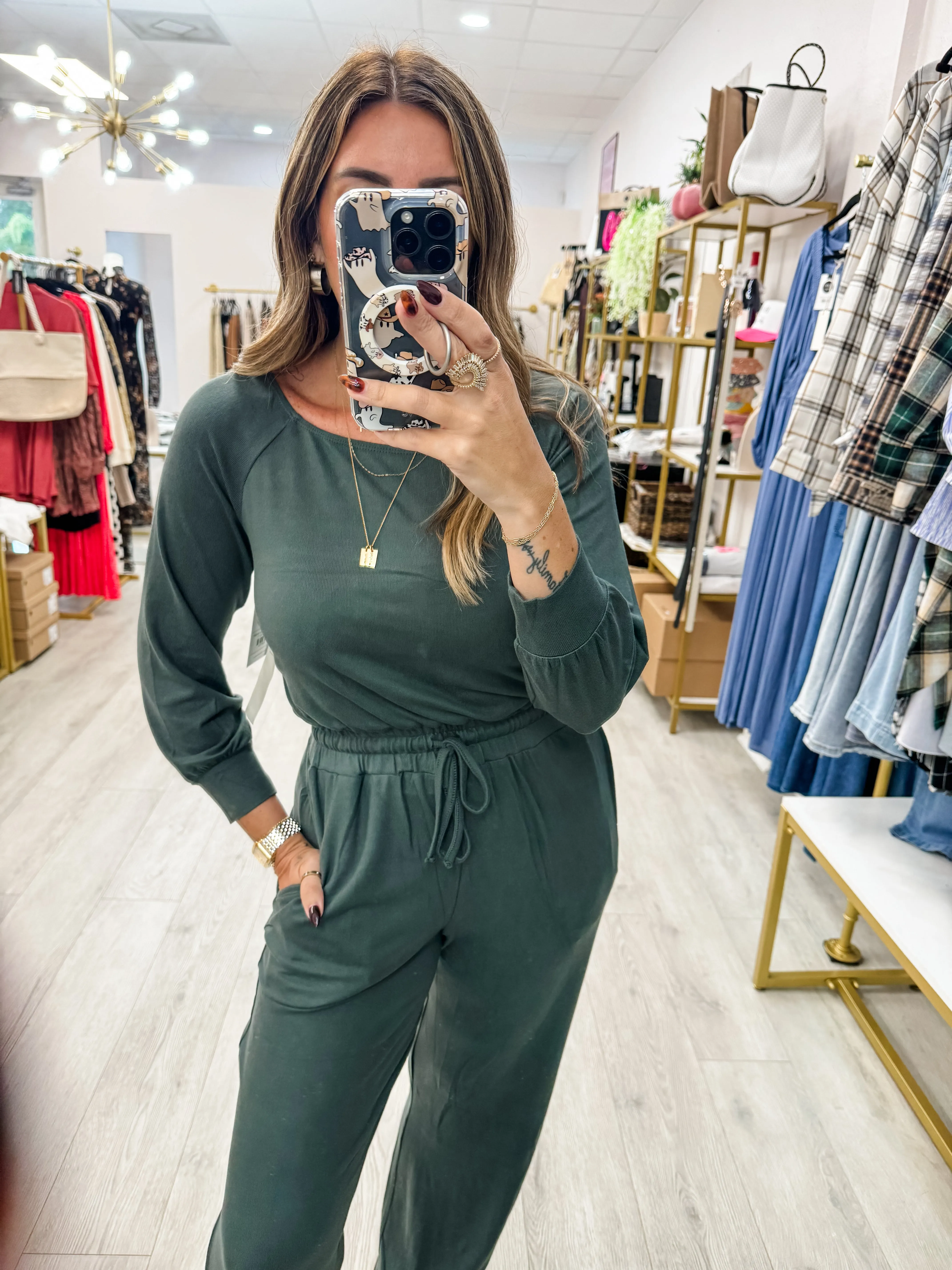 Off Shoulder Lounge Jumpsuit