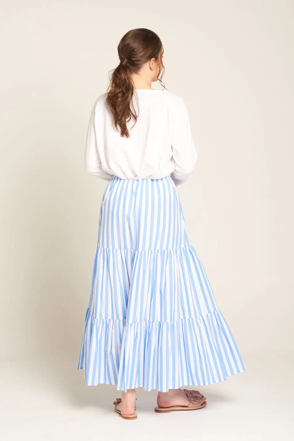 Olivia Skirt Pale Blue/White