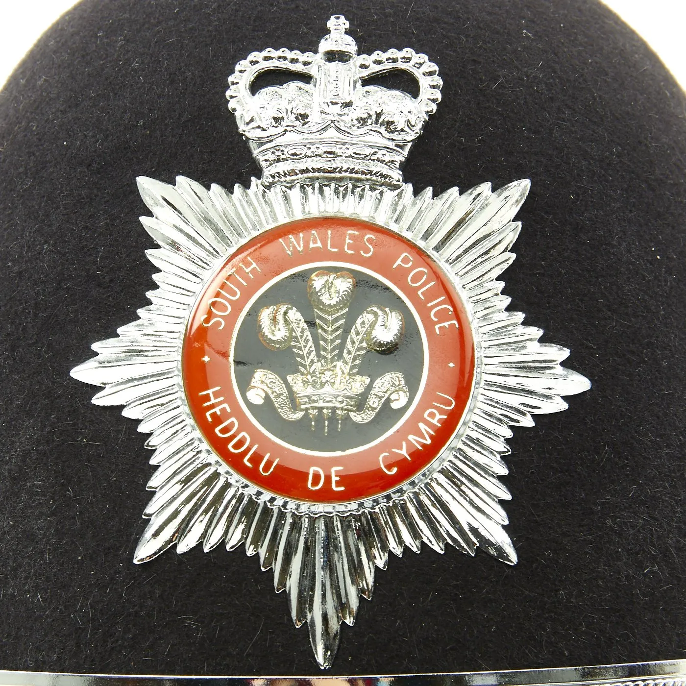 Original British Comb Top Bobby Helmet from the South Wales Police in size 59 - c. 1990