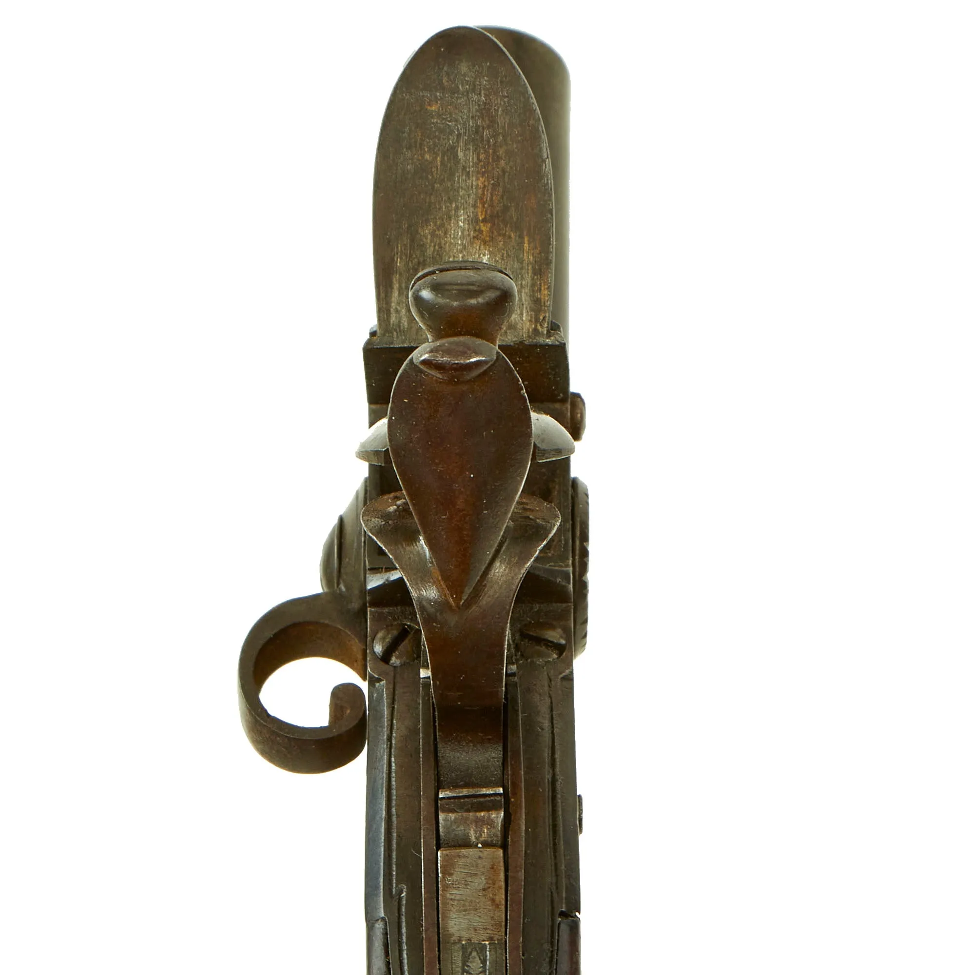 Original British Over & Under Flintlock Double Barrel Tap Action Pistol by Andrews of London c. 1800