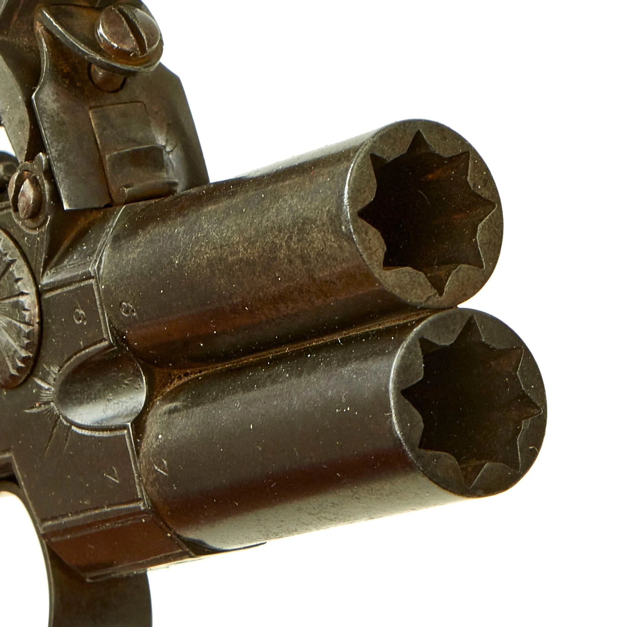 Original British Over & Under Flintlock Double Barrel Tap Action Pistol by Andrews of London c. 1800