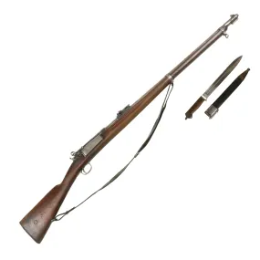 Original Danish Krag–Jørgensen Gevær M/89 Infantry Rifle with Duffle Cut Stock & Bayonet Serial 43734 - Dated 1895