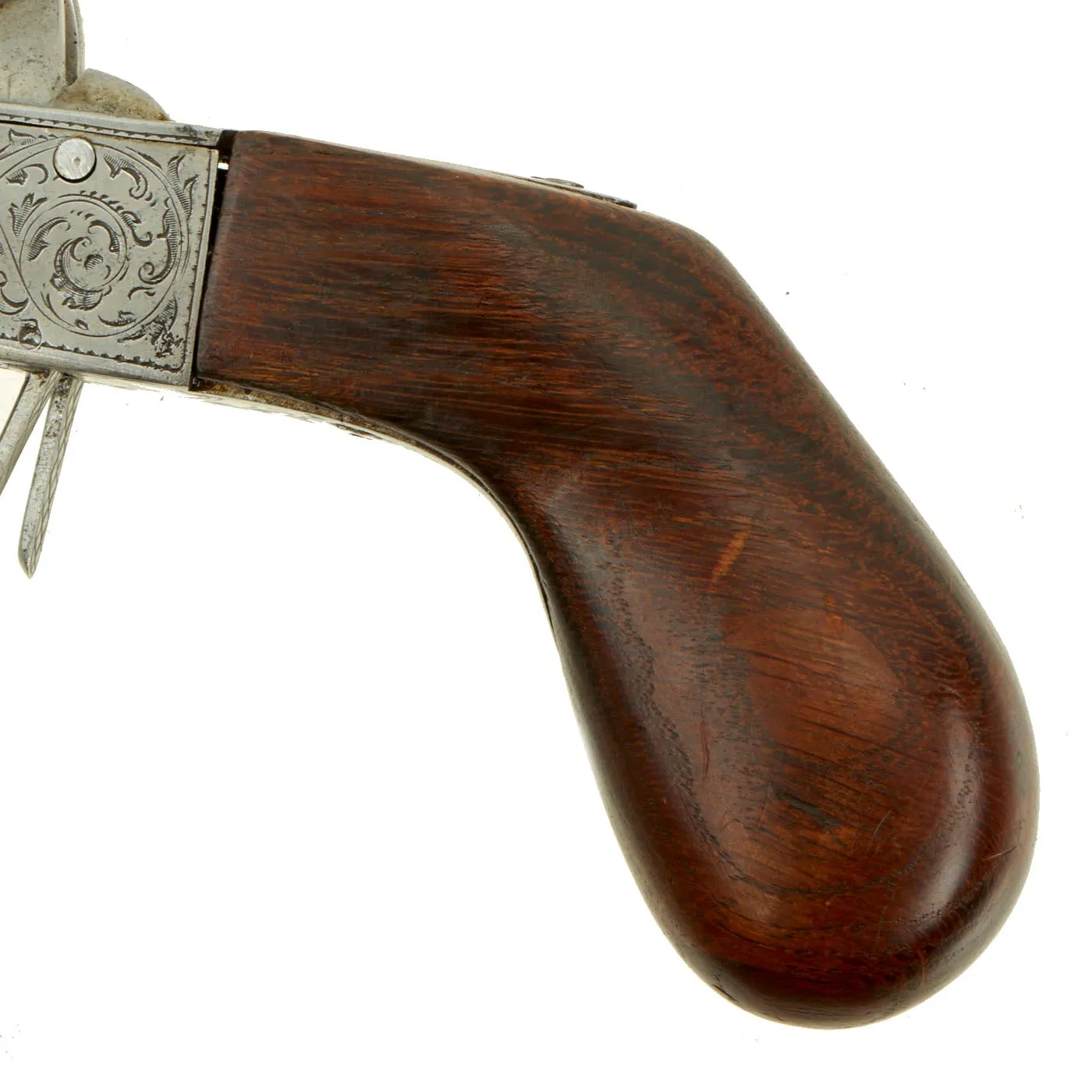 Original French Double Barrel Pinfire Pocket Pistol with Hidden Triggers by Paul Berjat - circa 1850