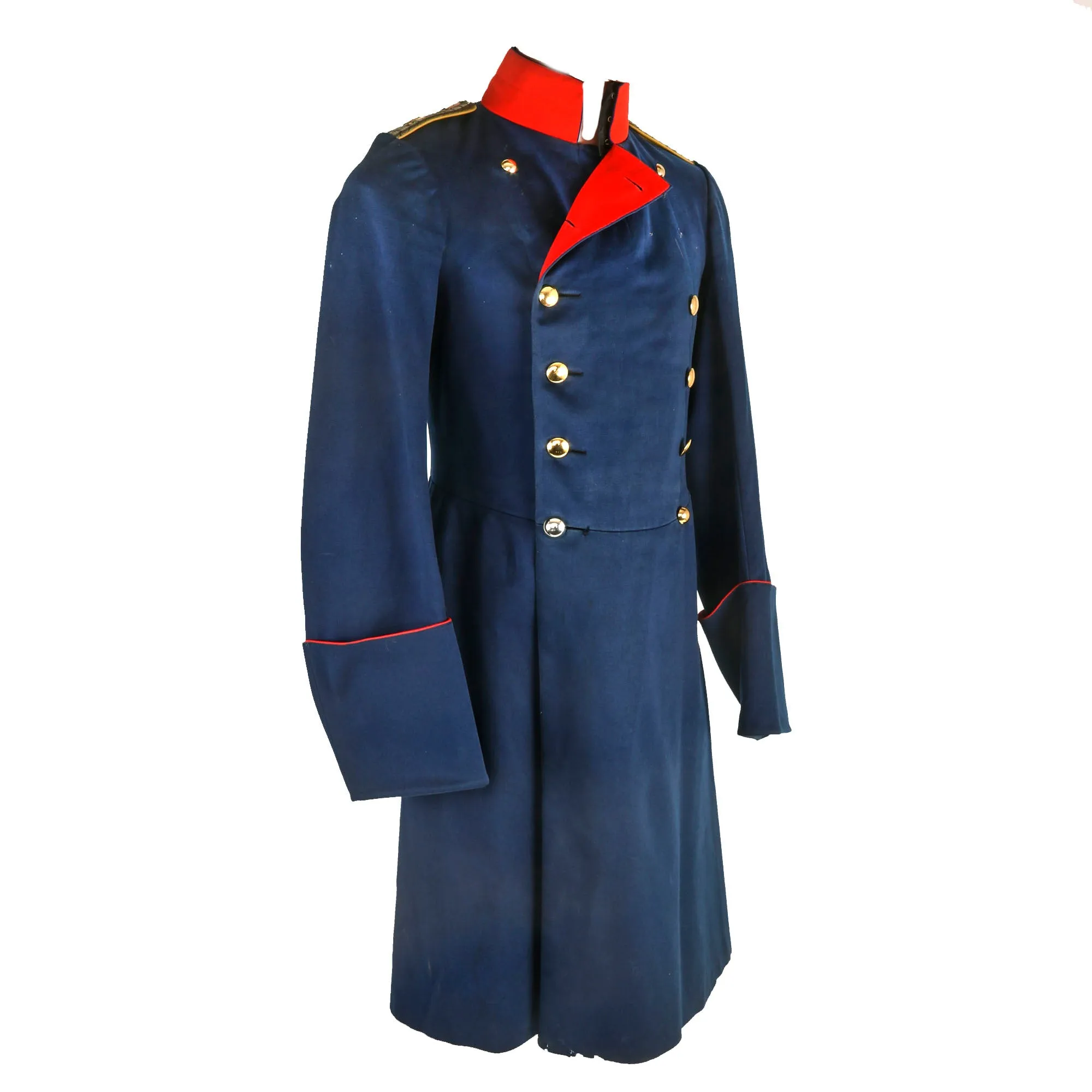 Original Imperial German Pre-WWI Officer’s Double-Breasted Frock Coat - 157th Cavalry Shoulder Boards