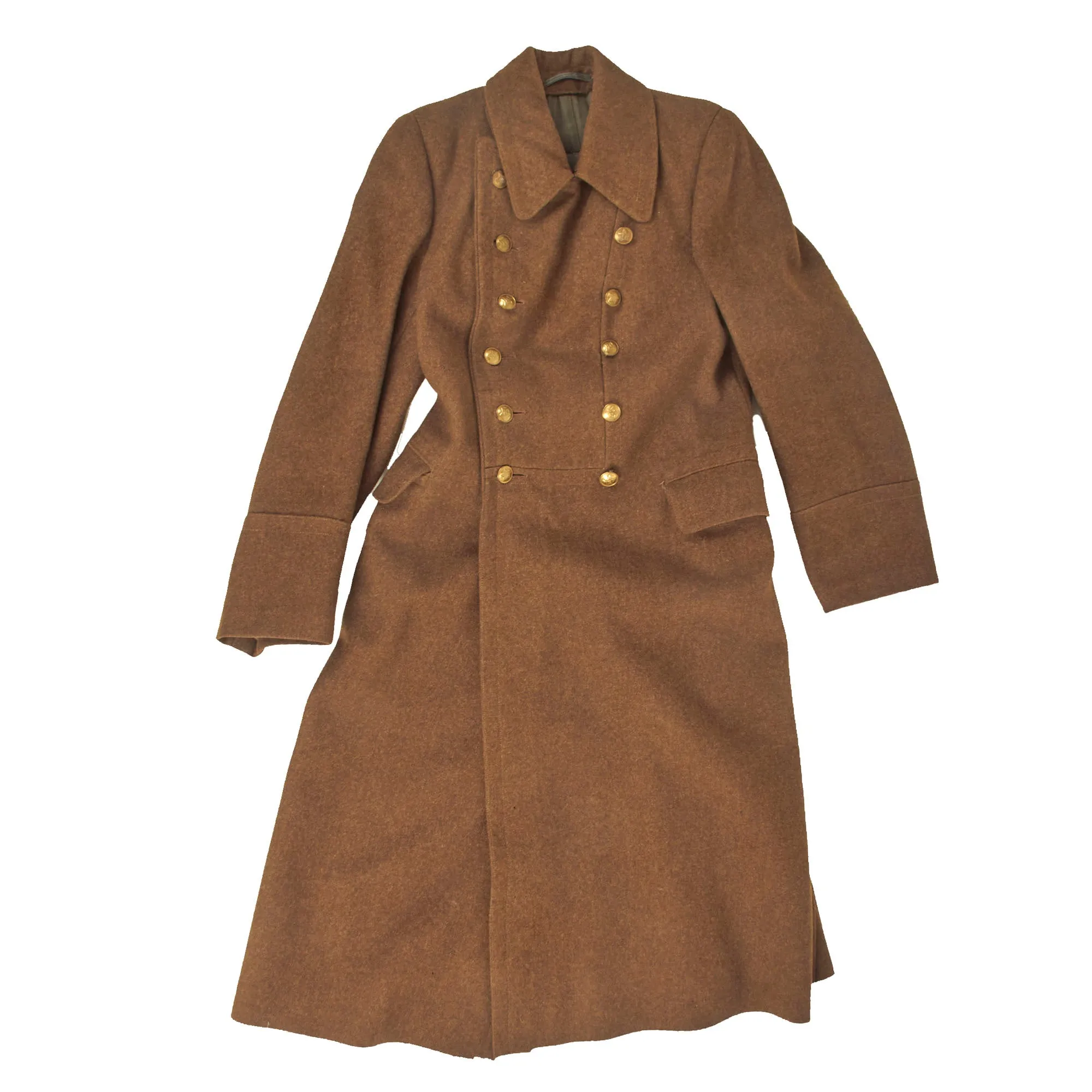 Original Soviet WWII Red Army Green Wool Greatcoat Made From U.S. Lend-Lease Wool - Dated 1941