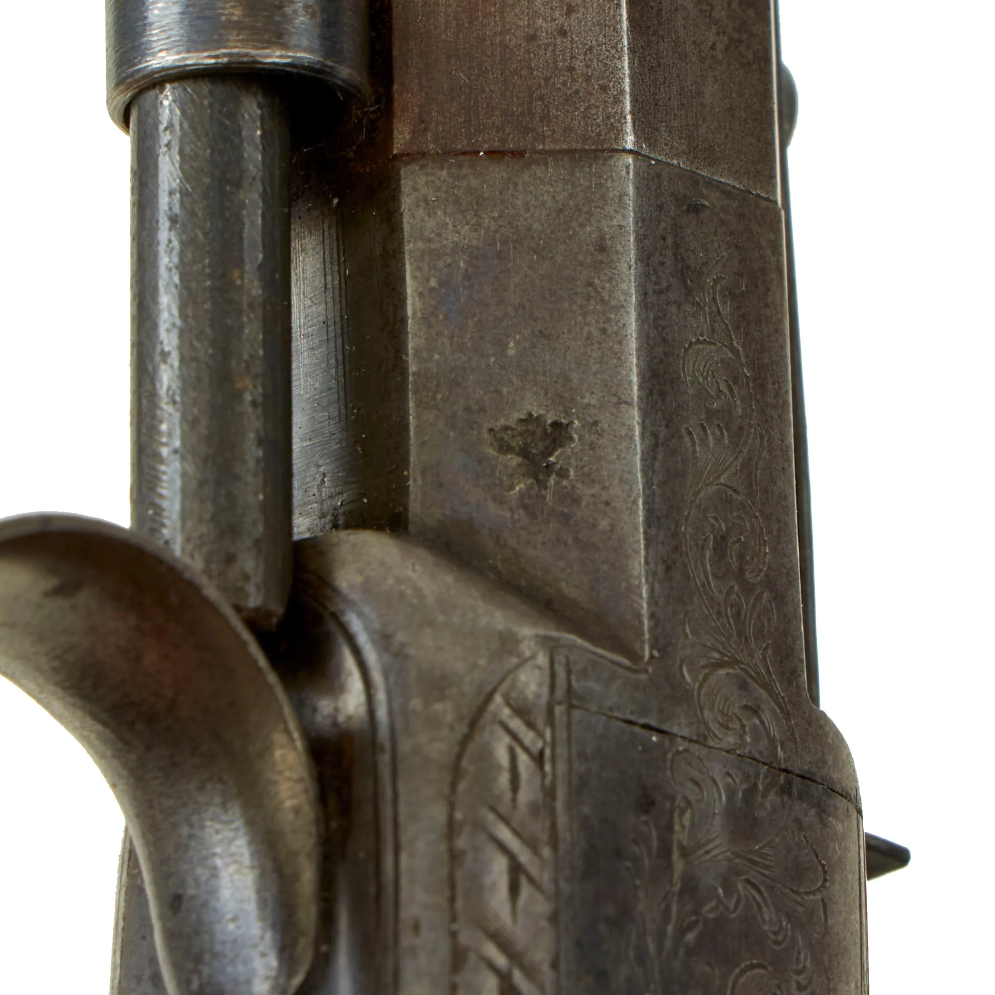 Original U.S. 19th Century Single Shot Rifled Percussion Target Pistol Attributed to Allen & Wheelock - circa 1860