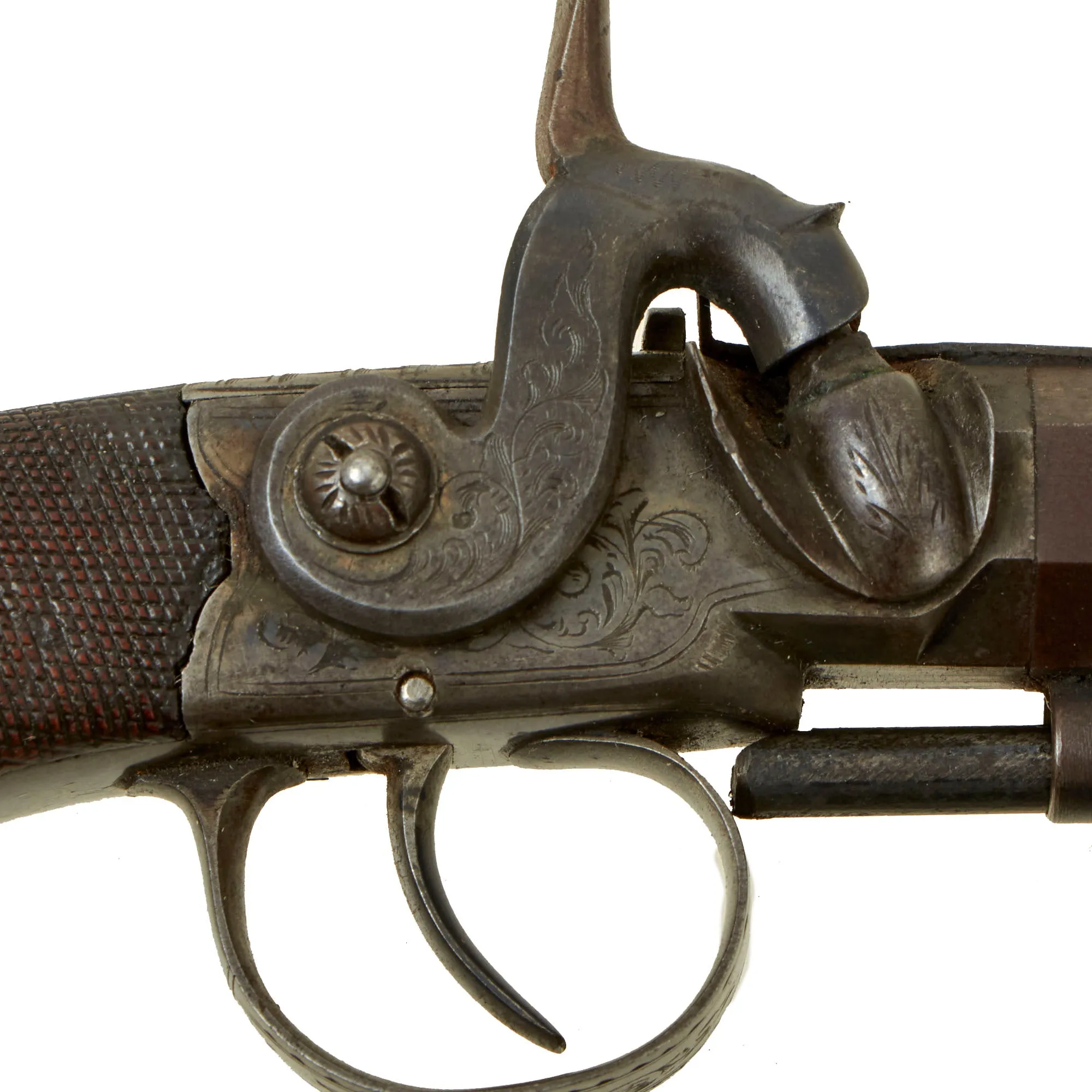 Original U.S. 19th Century Single Shot Rifled Percussion Target Pistol Attributed to Allen & Wheelock - circa 1860