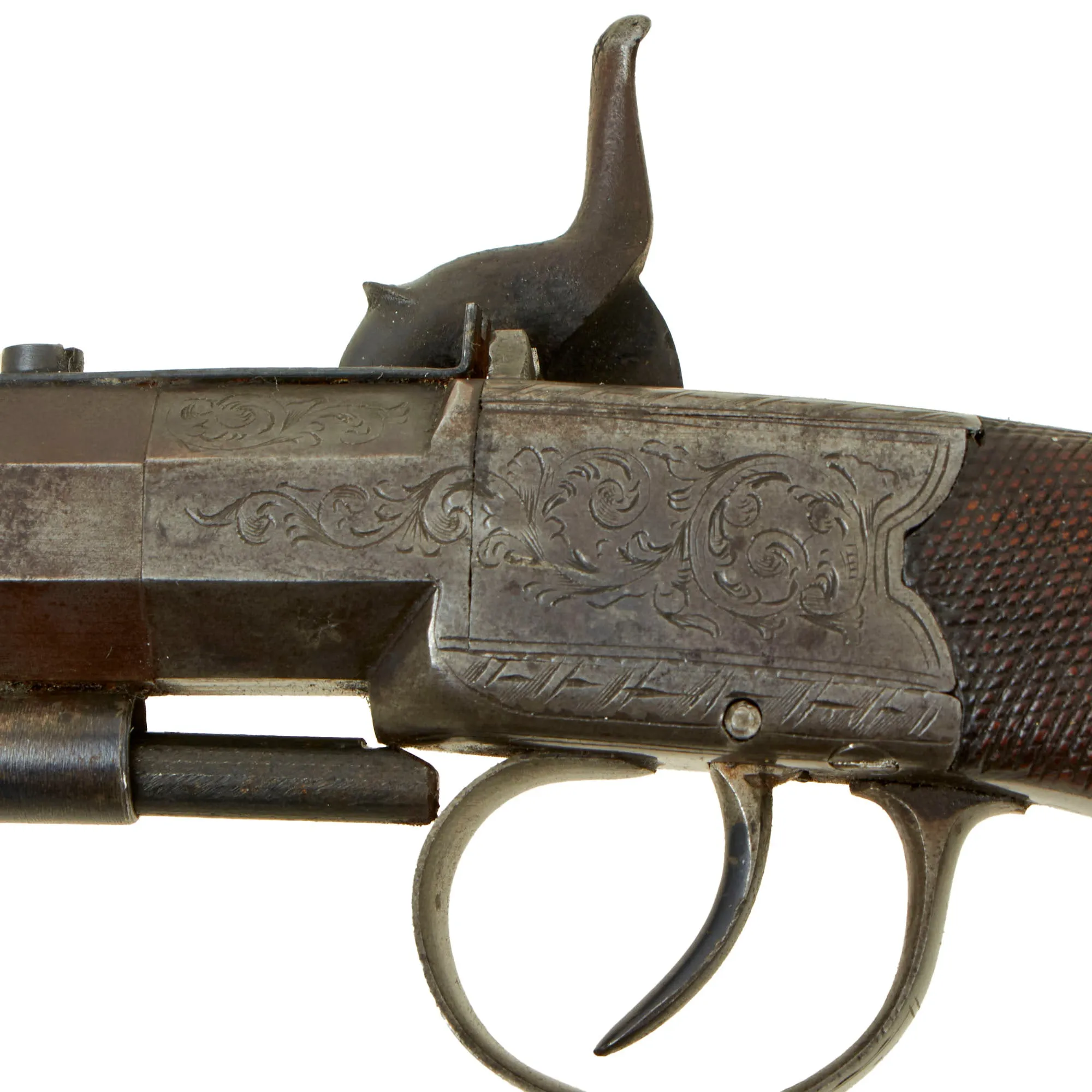 Original U.S. 19th Century Single Shot Rifled Percussion Target Pistol Attributed to Allen & Wheelock - circa 1860