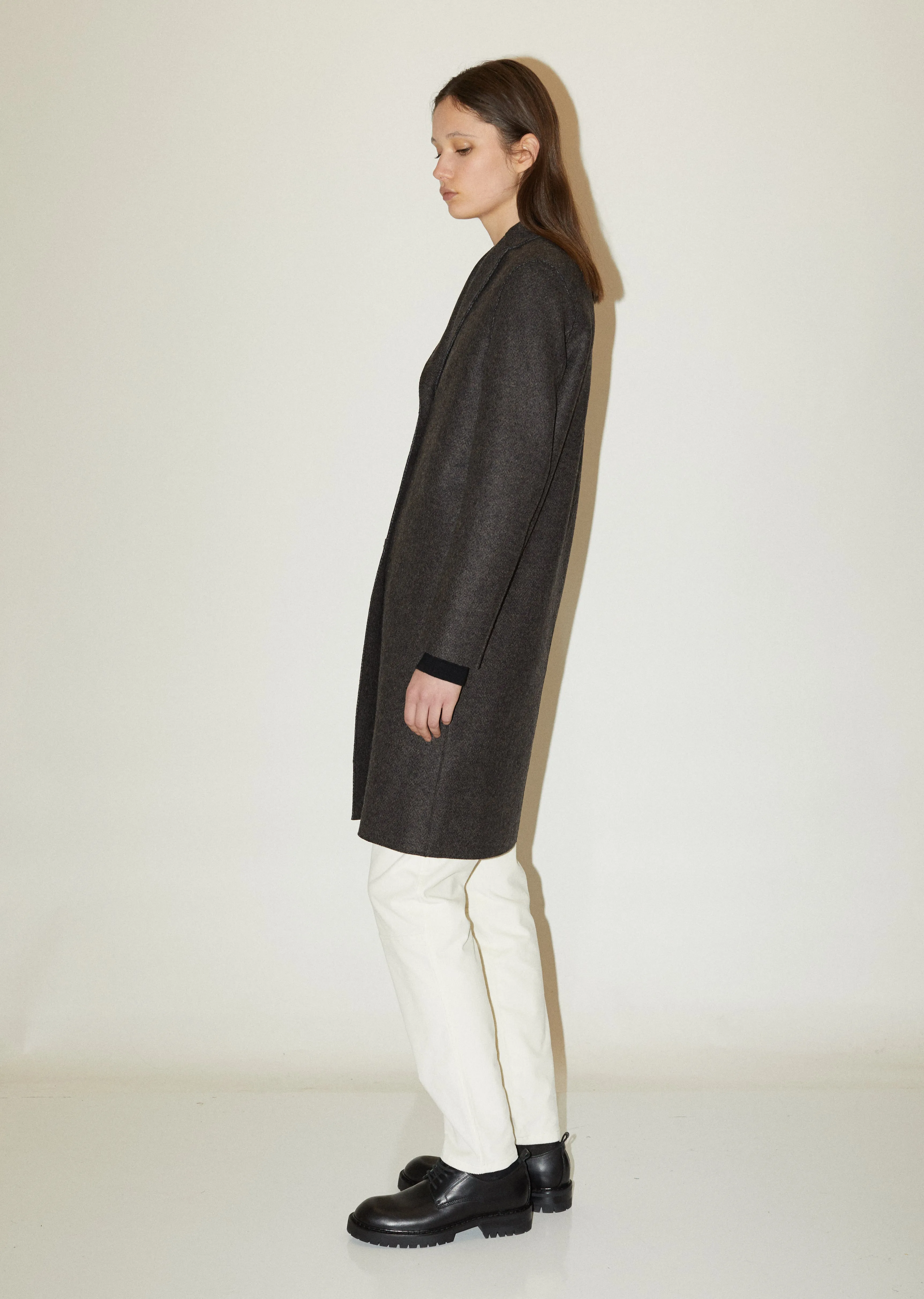 Overcoat Double Faced Wool Cocoon Coat