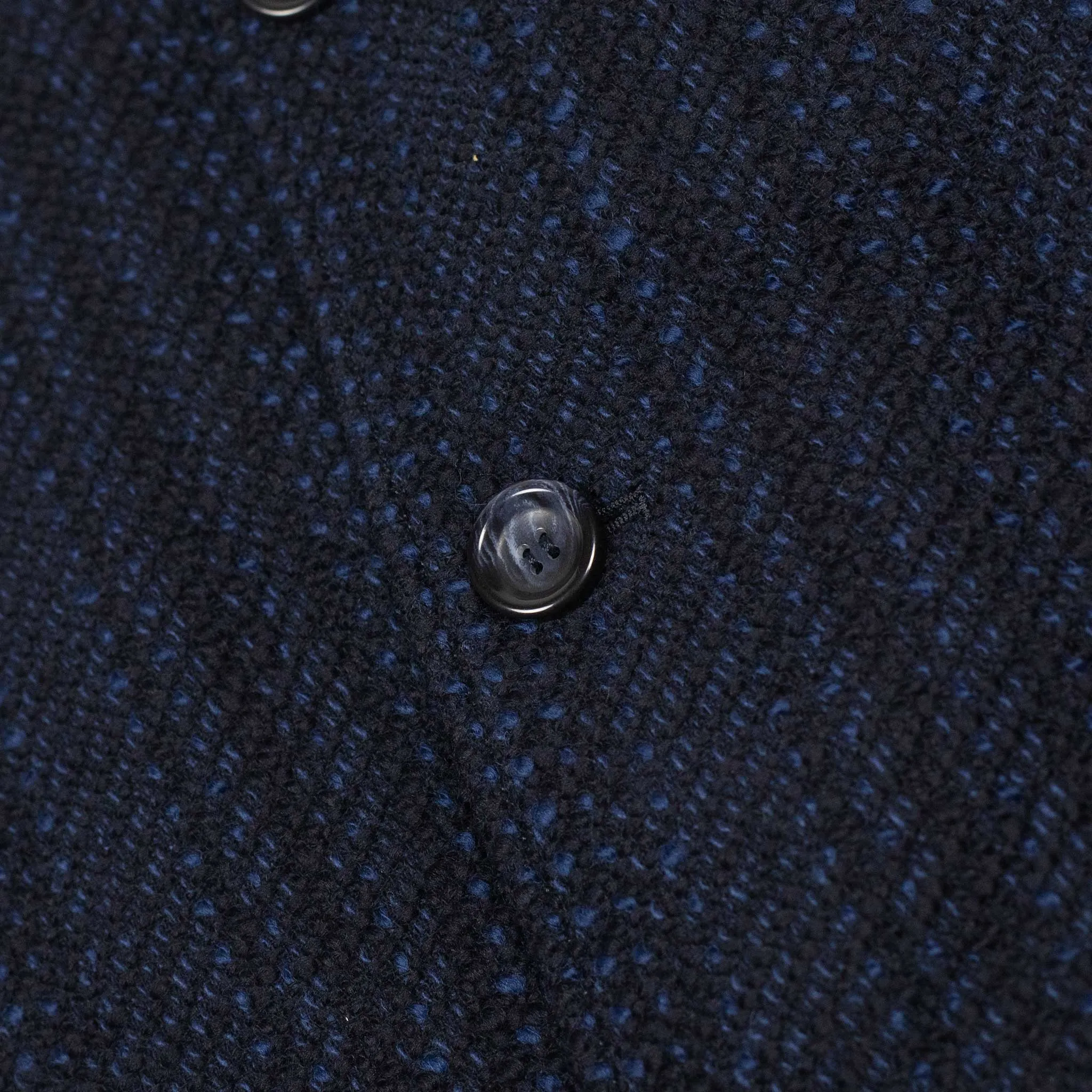 Overcoat in navy and blue Roving tweed wool